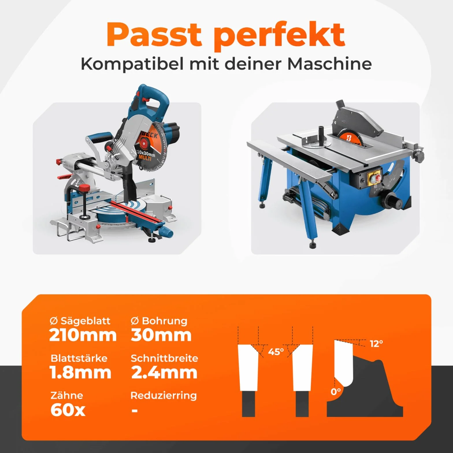 BAUBECK Lama Sega Circolare Multi Materiale 210x30