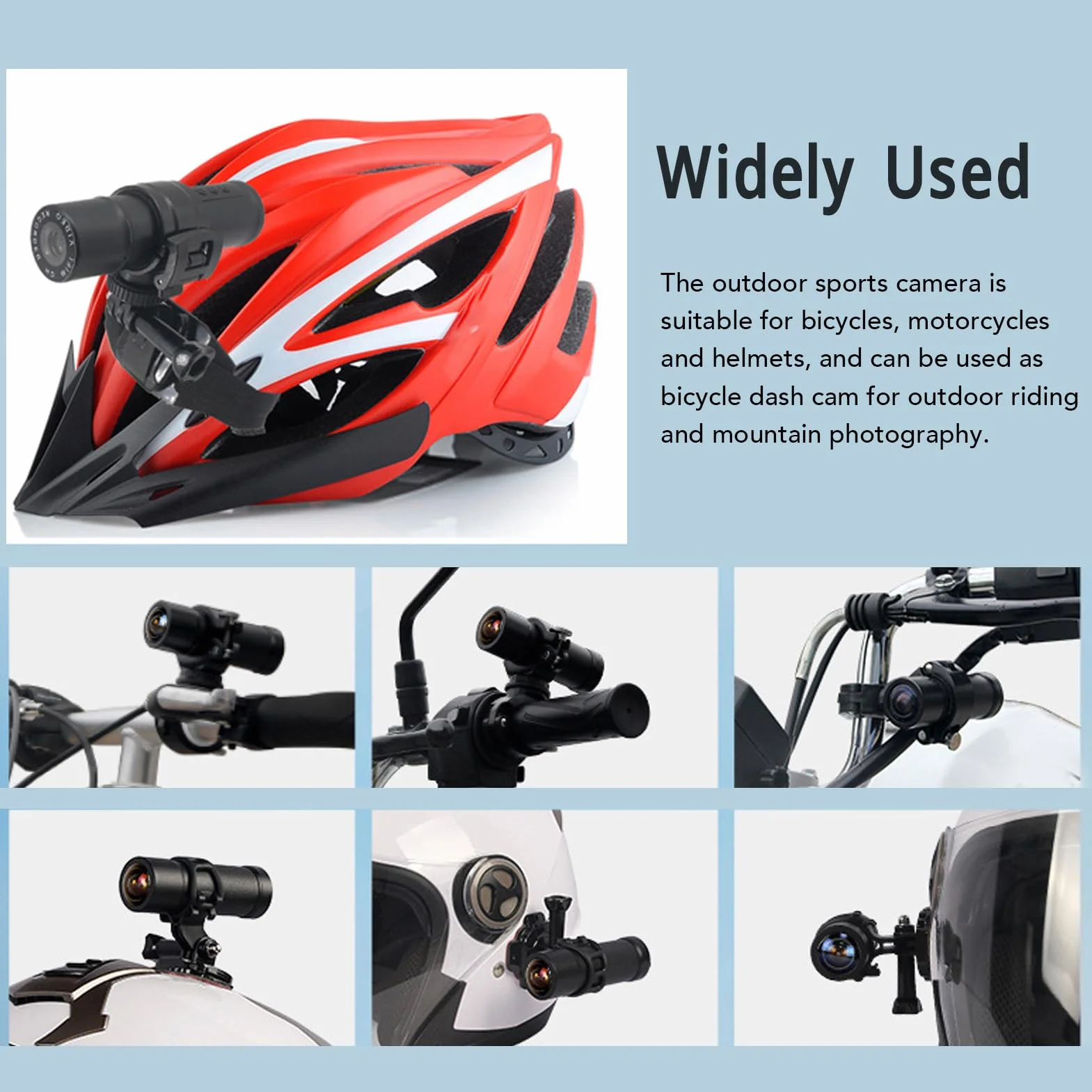 Moto Dash Camera,FHD Telecamera per Moto/Bici Dash Cam,Grandangolo 120° Cycle Recording Video Camera da Moto Con Supporto per Manubrio e Cavo USB