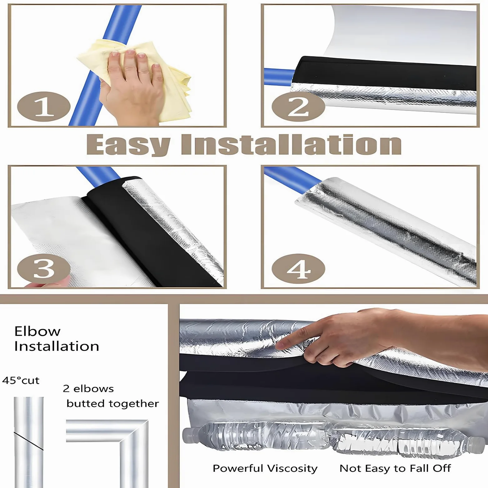 Tubo in Schiuma Isolante Esterni Condizionatore (ID) 159mm x (T) 30mm | Isolante Autoadesivo Copertura Antigelo, per Tubi dell'Acqua All'aperto in Schiuma Antigelo Ritardante di Fiamma