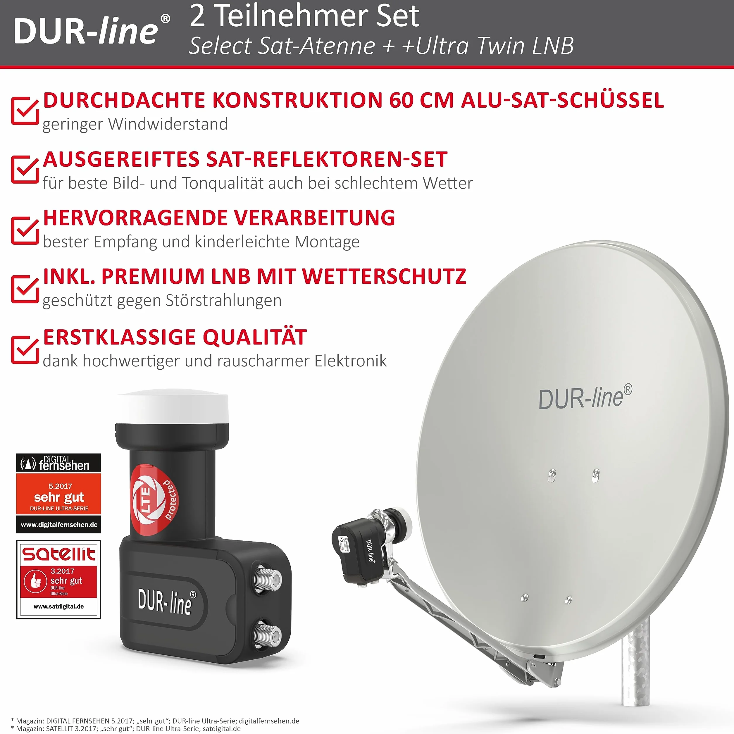 DUR-line Select 60/65 - Set di antenne satellitari [LNB, interruttore]