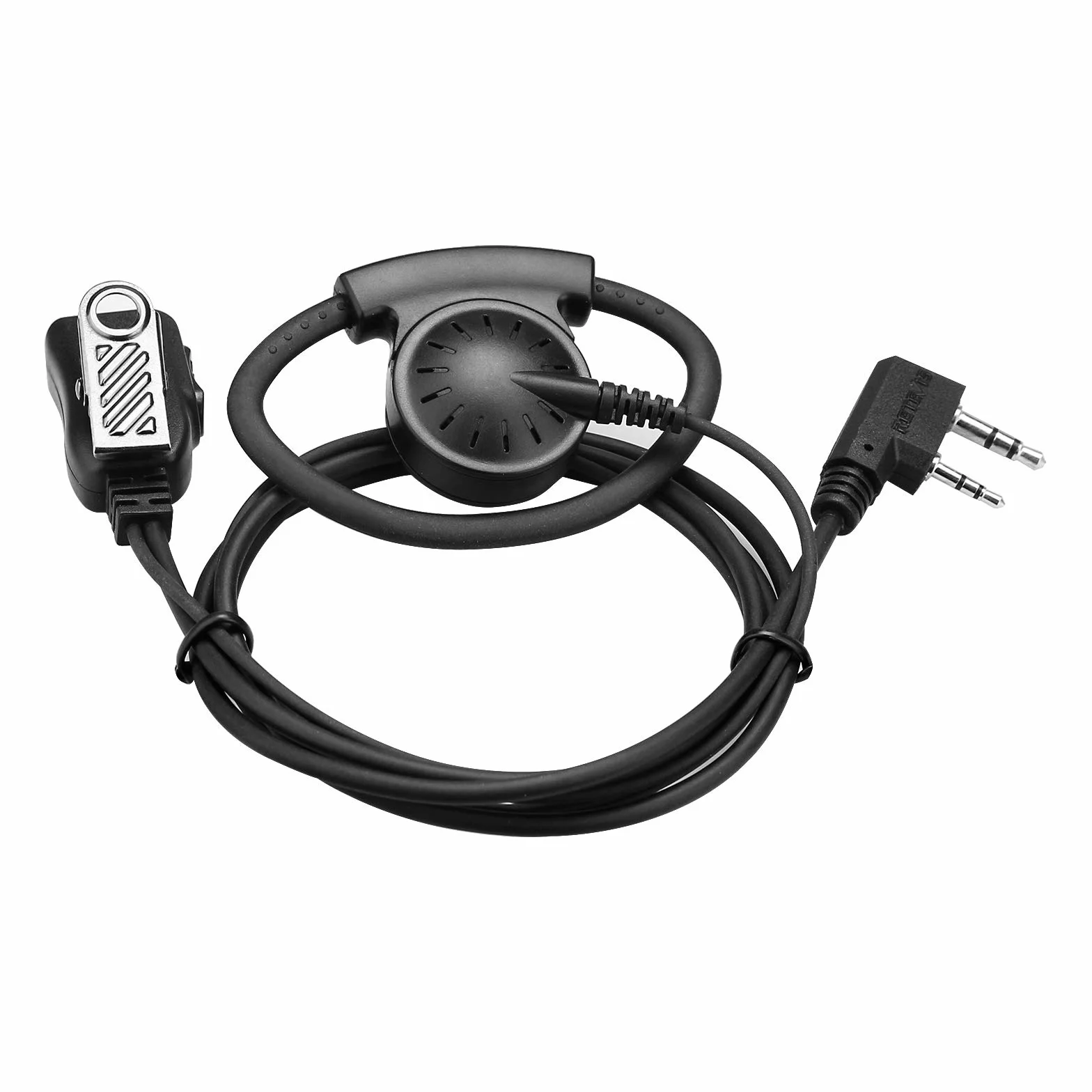 Retevis EEK012 Auricolare Regolabile a Tipo-D con Microfono PTT Compatibile con Kenwood Radio Bidirezionale BAOFENG UV5R 888S RT24 RT27 RT622 RT668 Walkie Talkie Headset Auricolare(1 Pz)