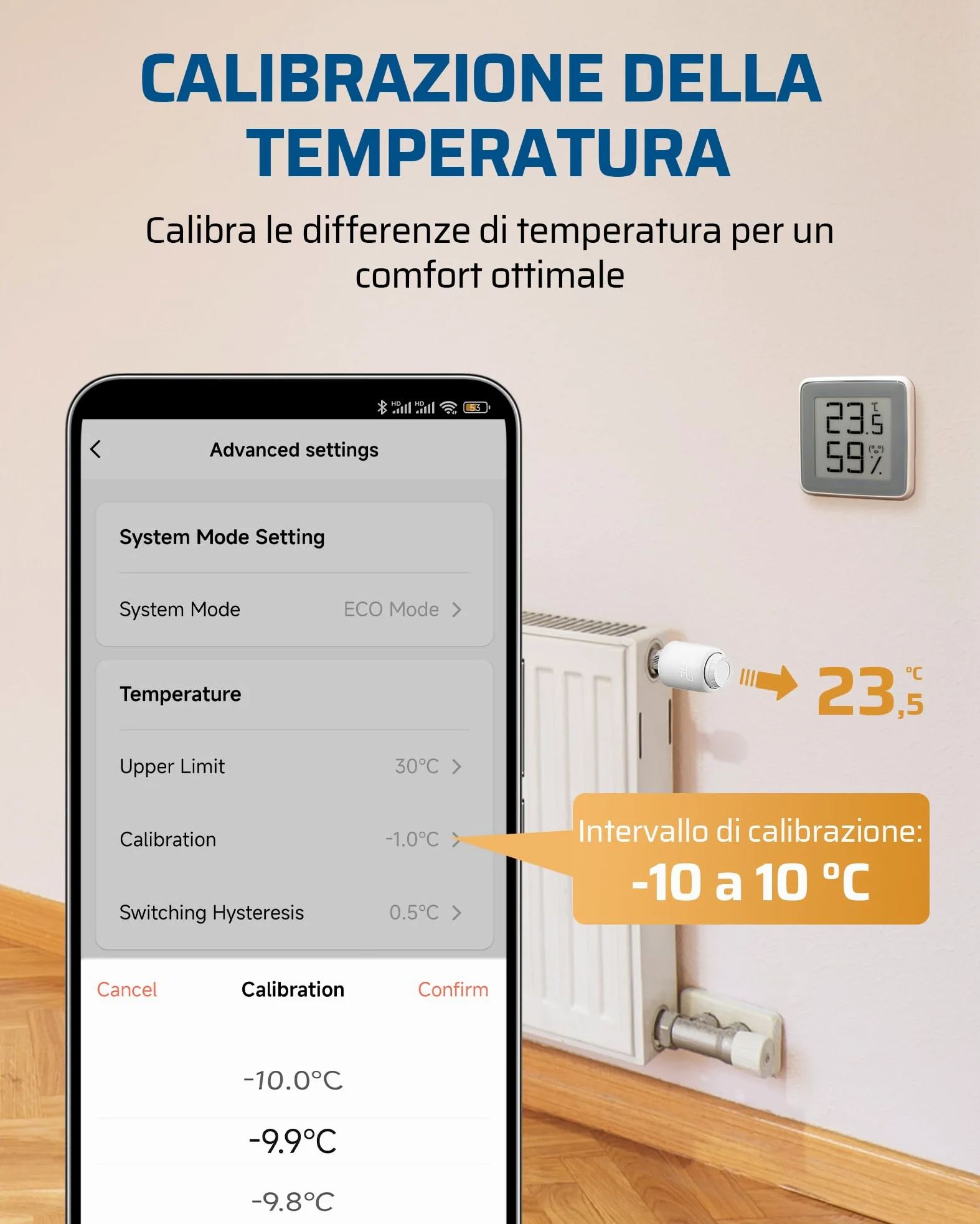 DEWENWILS Termostato Radiatore Smart WiFi, Nessun Gateway Necessario | Termostato Radiatore Programmabile, Controllo App, Compatibile Alexa & Google Assistant, Risparmio Energetico