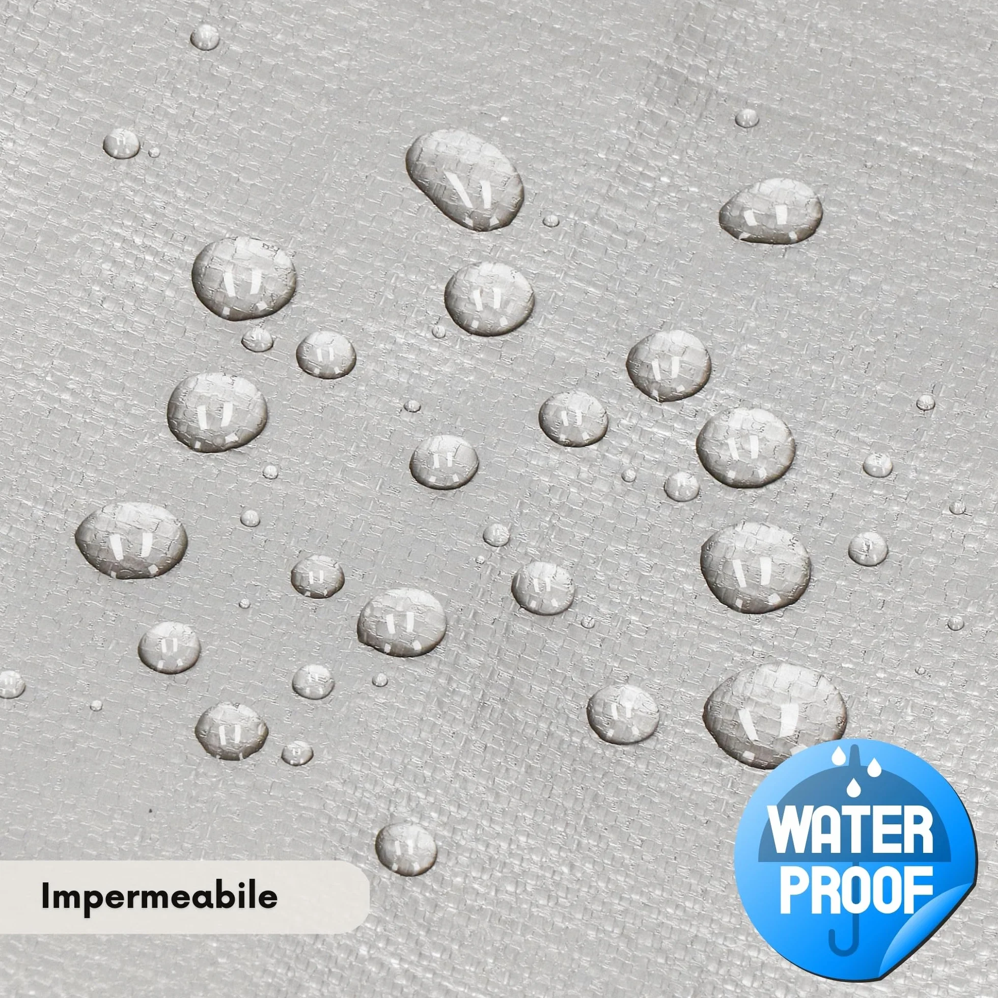 Telo 6x4m 130G Grigio Rinforzato Impermeabile Resistente ai Raggi UV Antigelo Telo di Copertura Telo Protettivo Polietilene per Giardino EDIFICIO Legno Macchine – Springos