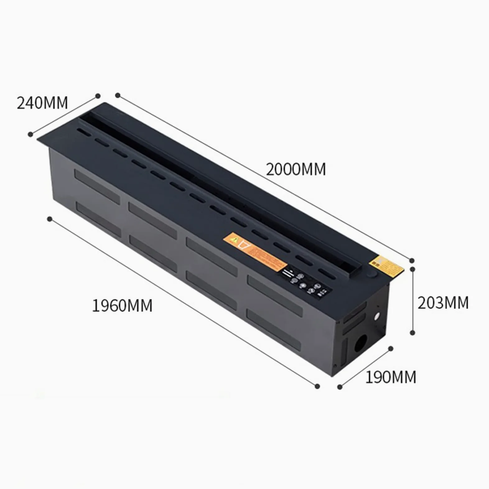 Stufa da Camino Indipendente XL. Simulazione di Camino Elettrico Pannello in Metallo Flame Non è Necessario prenotare Prese d'Aria, Nero, 78.7" Riscaldatore Spaziale Interno Portatile