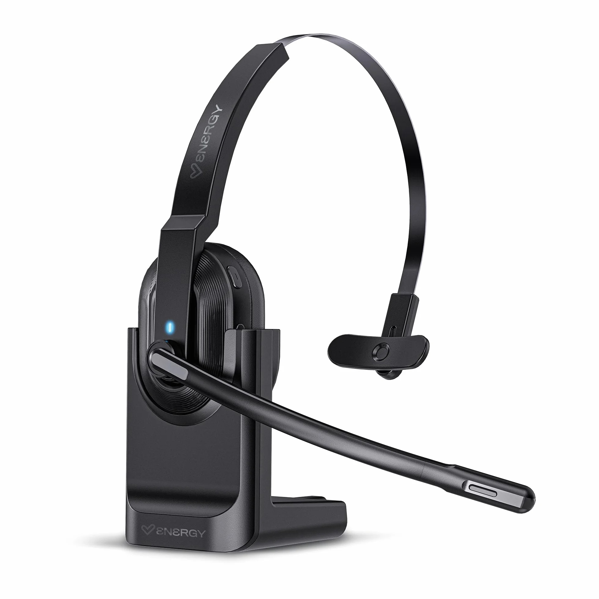 Energy Sistem Voice Pure - Cuffie wireless da ufficio monoaurali con connessione a dongle USB, connessione multipunto e dock di ricarica