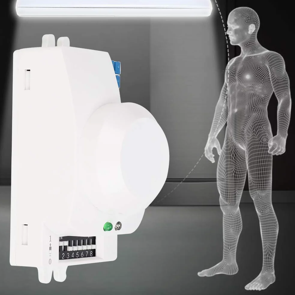 Sensore a Onde, Sensore di Rilevamento del Movimento, Interruttore della Luce di Movimento del Sensore del Corpo Umano Intelligente per Hotel Domestici