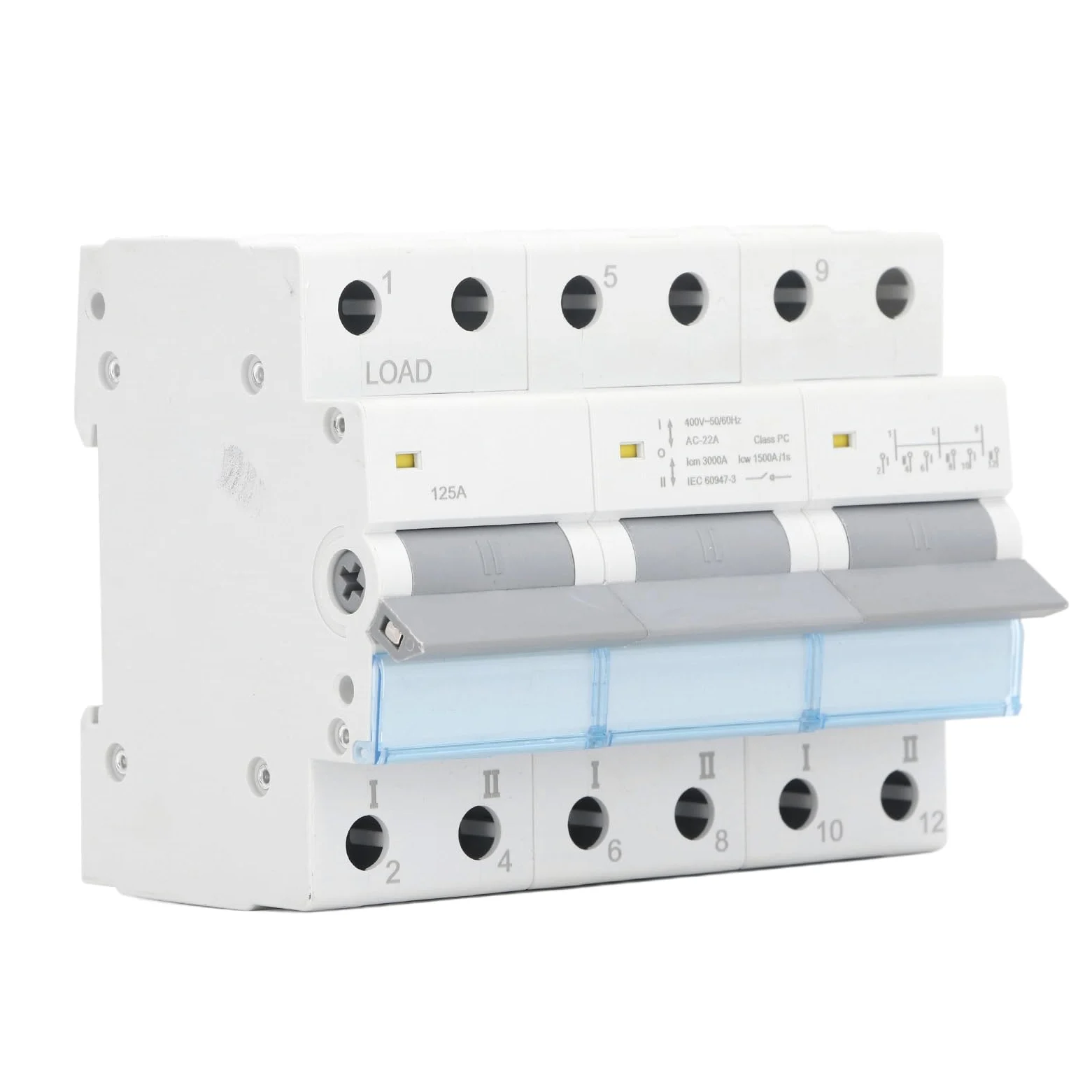 KIMISS Interruttore Automatico Sezionatore CC Solare 3P 125A 400V - Isolatore a Doppia Alimentazione per Sistemi Solari Eolici e Applicazioni di Array Fotovoltaici