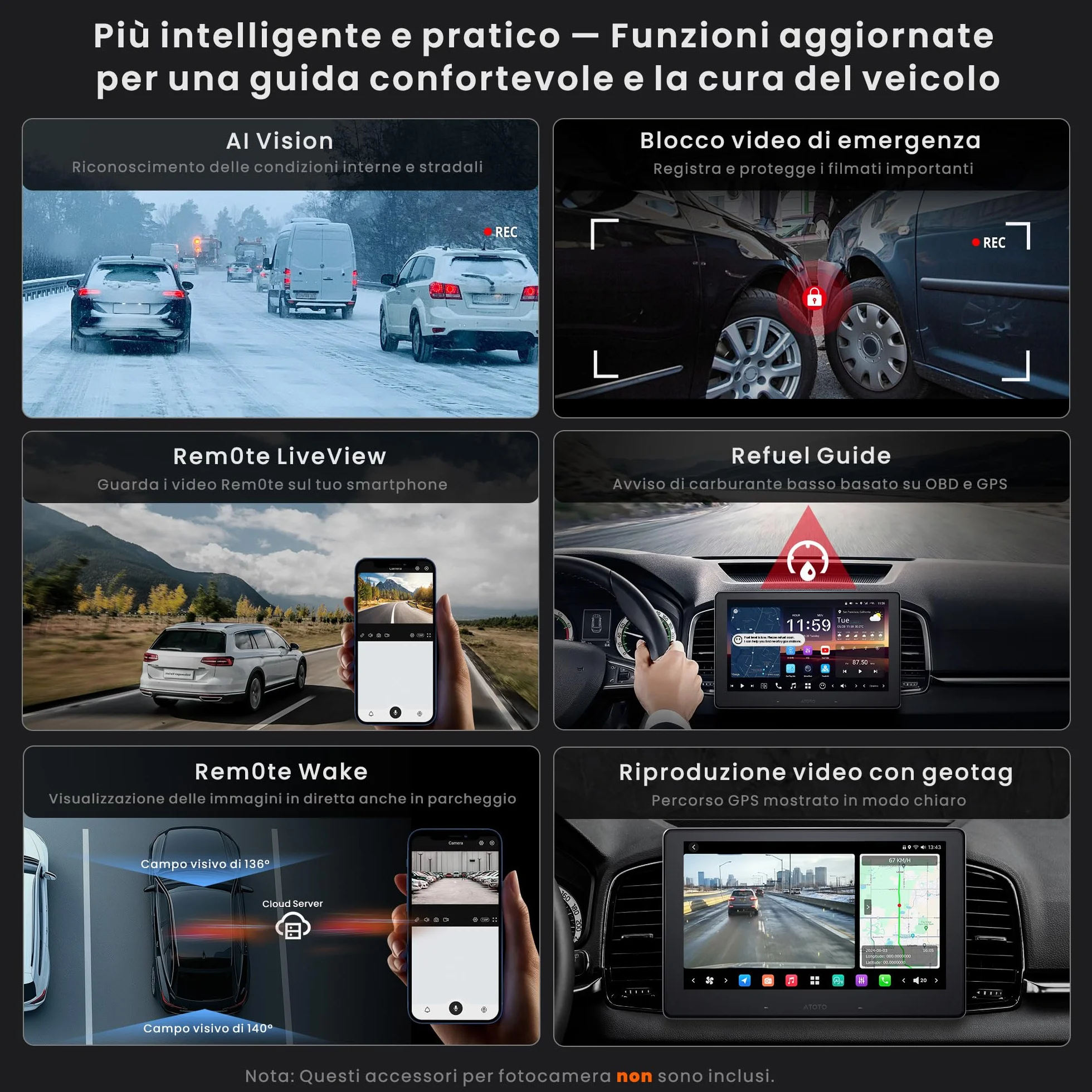 ATOTOZONE 10" QLED DAB AI Autoradio 2 Din Android, 8G+128G, Carplay Senza Fili & Android Auto, 4G LTE, DSP & 36B-EQ, Audio 7.1.2 Canali, Ingresso HDMI, 2 Wifi & Bluetooth, Tracciamento GPS, X10DG211E