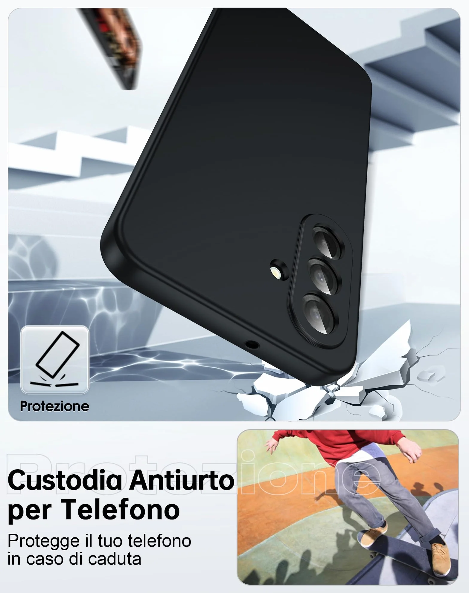LeYi Cover per Samsung A26 5G con 2 Pezzi Vetro Temperato, Custodia Morbida Silicone Liquida TPU Protettivo Ultra Slim Antiurto, Case con Protezione Fotocamera per Samsung Galaxy A 26