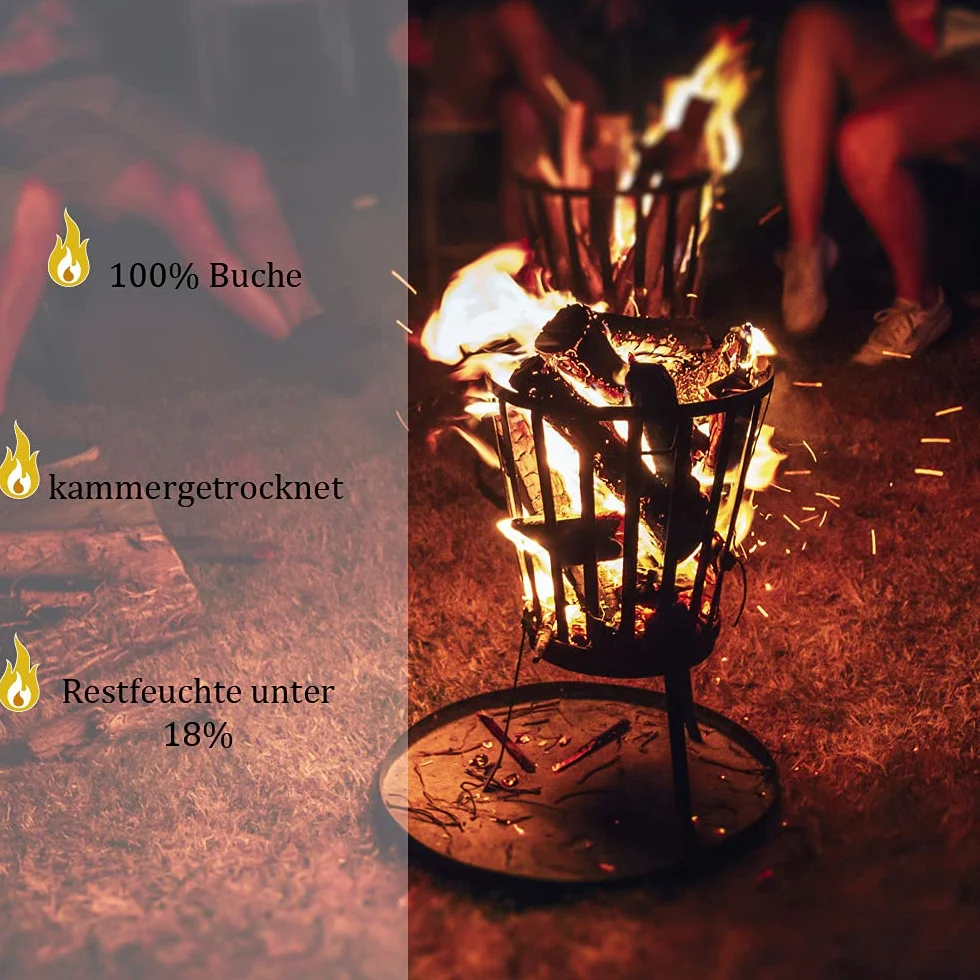 Legna da Ardere 30 kg per Stufa e Camino Ceppi 25 cm Flameup