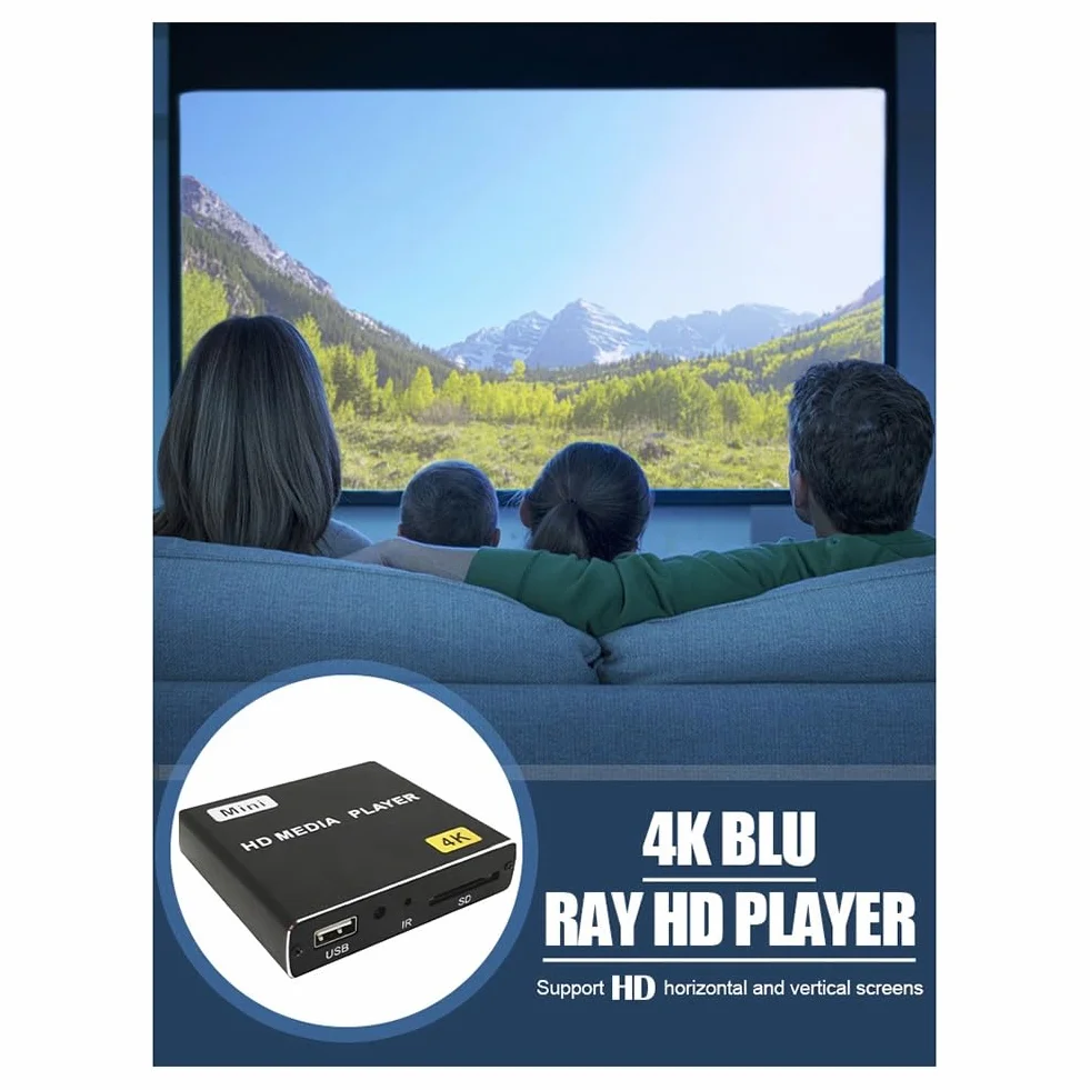 Mini 4K HDD Media Player Car U Disk Player 1080P con Unità USB/Schede SD Spina UE