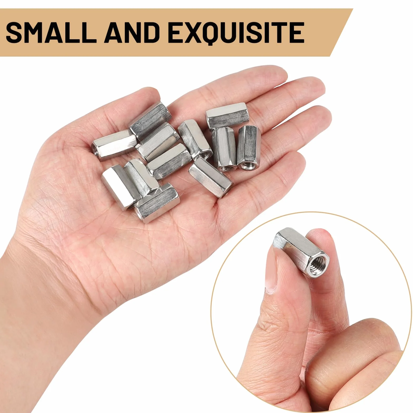 LALAGO Dadi di Collegamento Lunghi M6 x 20mm Acciaio Inox A2 V2A
