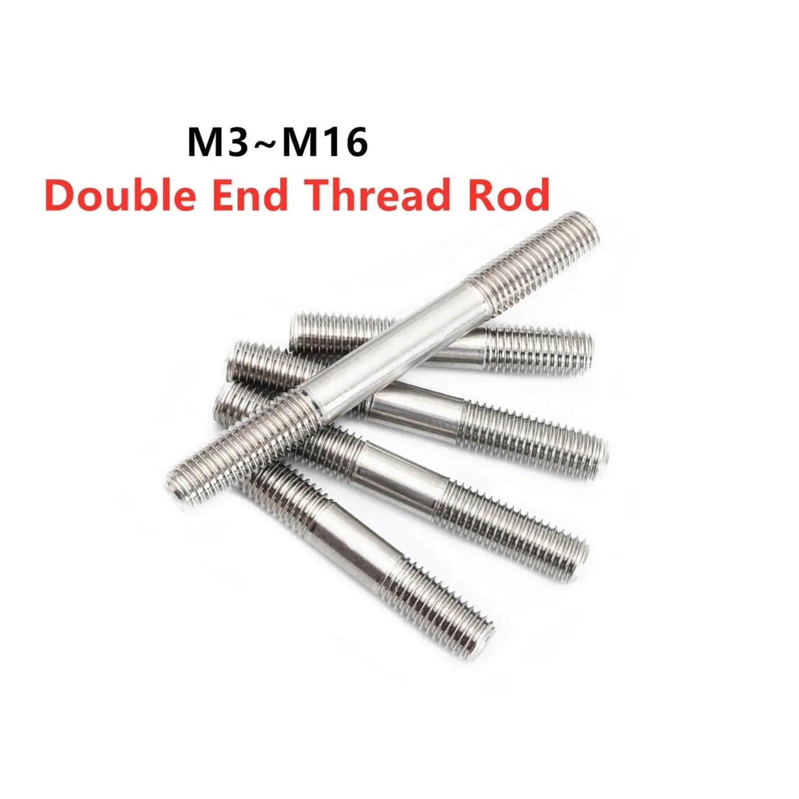 Doppia Estremità Asta Filettata Metrica M3 M4 M5 M6 M8 M16 In Acciaio Inox 304 Prigioniero Senza Testa Bulloni Barra Filettata A Doppia Testa 20mm