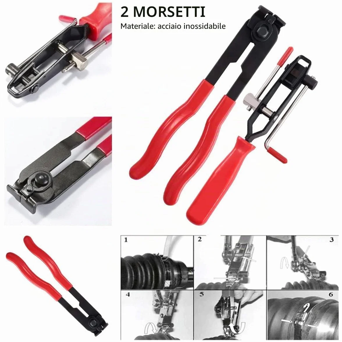 Set di 22 Pezzi Pinza per Fascette Auto Metalliche Stringitubo Acciaio Inox