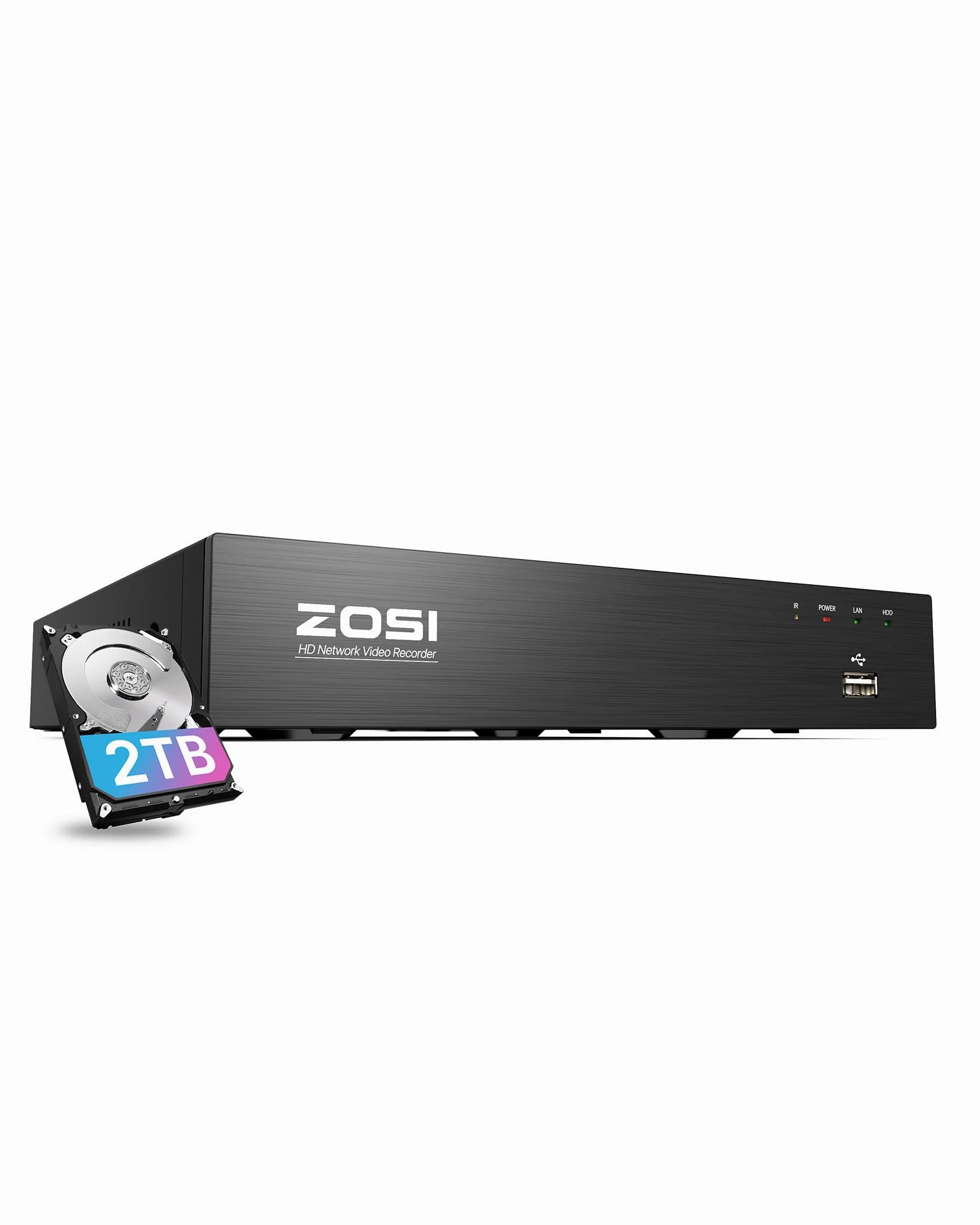 ZOSI 4K 8CH NVR PoE con 2TB HD, Videoregistratore di Sorveglianza, Funzion Solo con Le telecamere PoE da ZOSI