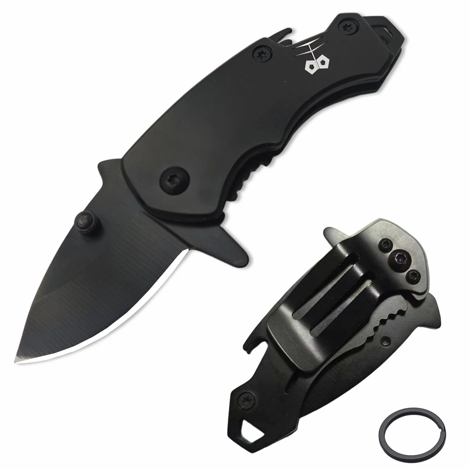 Coltello Piccolo Tascabile EDC Portachiavi Multifunzione Apribottiglie Pieghevole