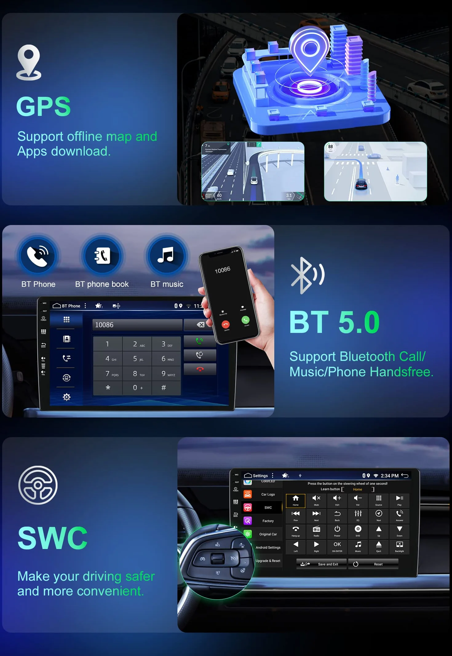 [8G+256G] 2 Din Android 12 Autoradio Per Renault Clio 4 ZOE 2016-2019 - Built-in DSP/Carplay/Android Auto/GPS/WiFi/Volante Camera&MIC GRATUITI - Supporto RDS DAB 360-Camera Fast Boot - 9 Pollici IPS