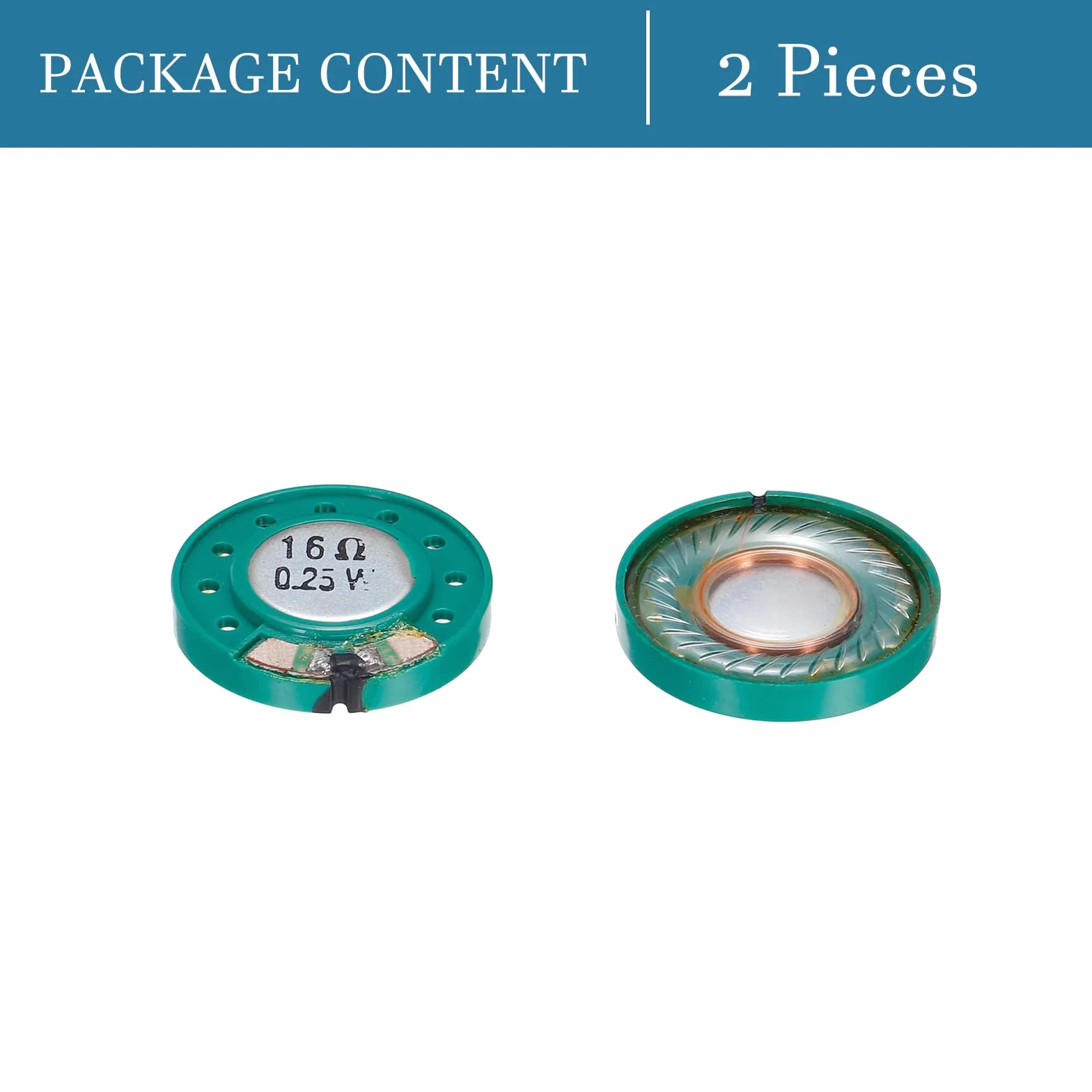 QUARKZMAN 16 Ohm 0,25 W Rotondo Magnete interno Altoparlante x 2pz Plastica Involucro per Casa Audiovisivi Dispositivi [ Alluminio, Metallo, Plastica ]