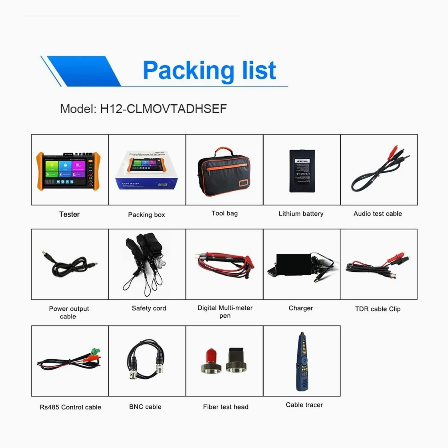 CCTV Tester, Tester CCTV For Telecamere Analogiche IP 8K E 8MP 4K HDMI Gigabit LAN PoE++ H12 Cavo Di Rete TDR Rilevamento Tensione Tracciatura Cavi