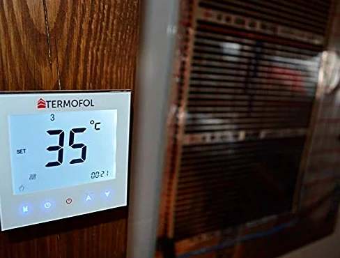 Kit completo di pellicola riscaldante a pavimento in carbonio, 220 W/m, pannello a infrarossi (termostato touch control) (24 m2)