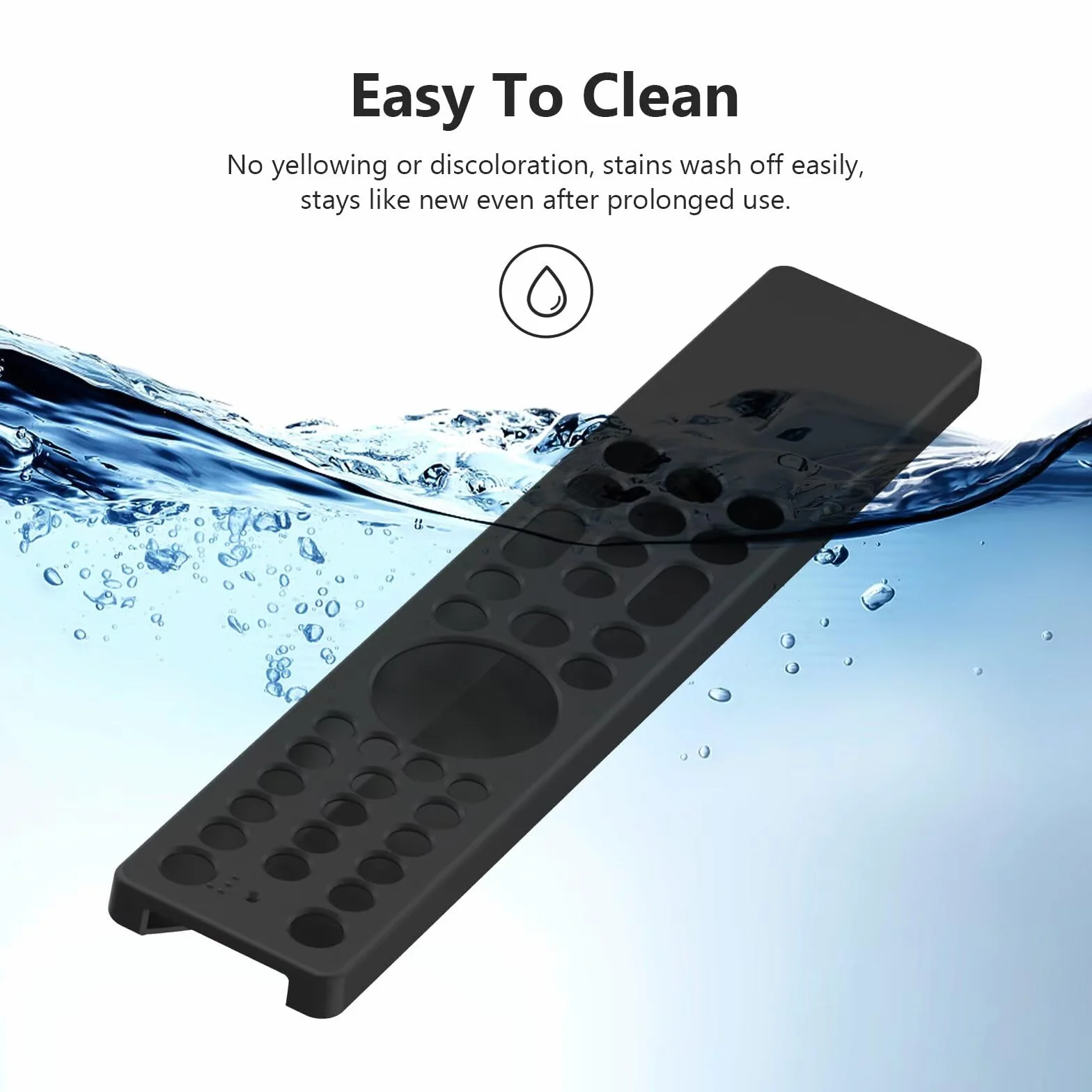 FTRONGRT Cover Compatibile con TCL RC833A, Ultrasottile e Leggero, Anticollisione Custodia Protettiva per Telecomando in Silicone. Nero