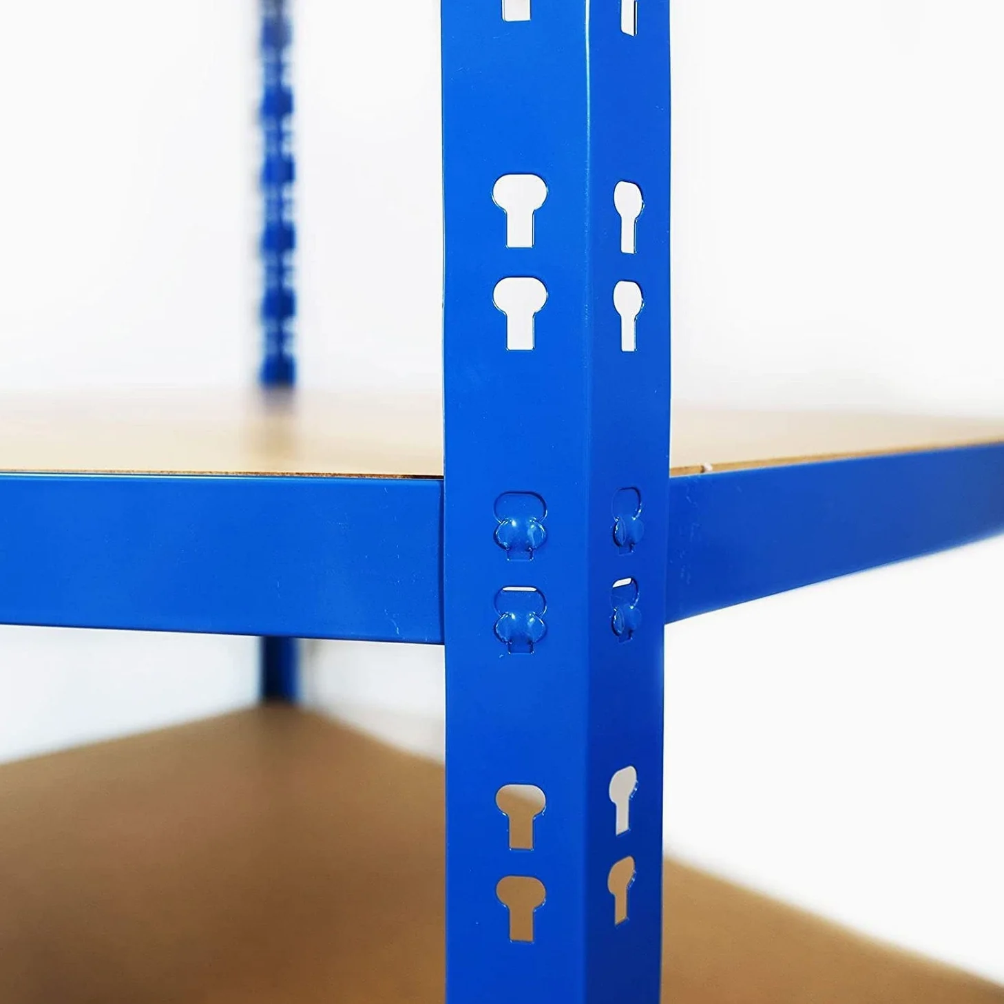 Karat Scaffale portaoggetti per carichi pesanti per Garage, Cantina, Atelier - Scaffale a griglia - Mensola angolare - Mensola per pneumatici (ripiano angolare blu, 180 x 90 x 42 x 60 cm)