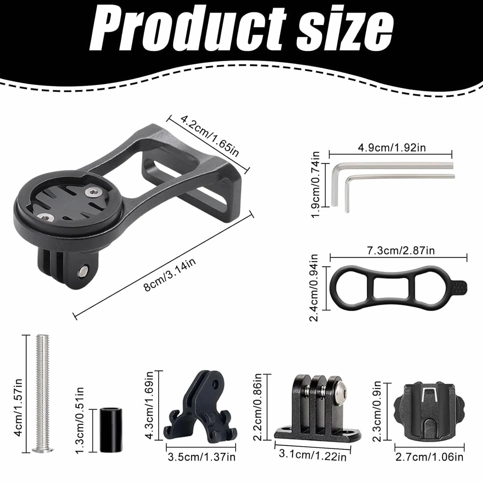 Contachilometri per Bici, Supporto Computer Bici, Lega di Alluminio Ciclismo Gomma a Pedale Supporto per Bici Regolabile Supporto per Bicicletta Regolabile per Garmin, IGPS
