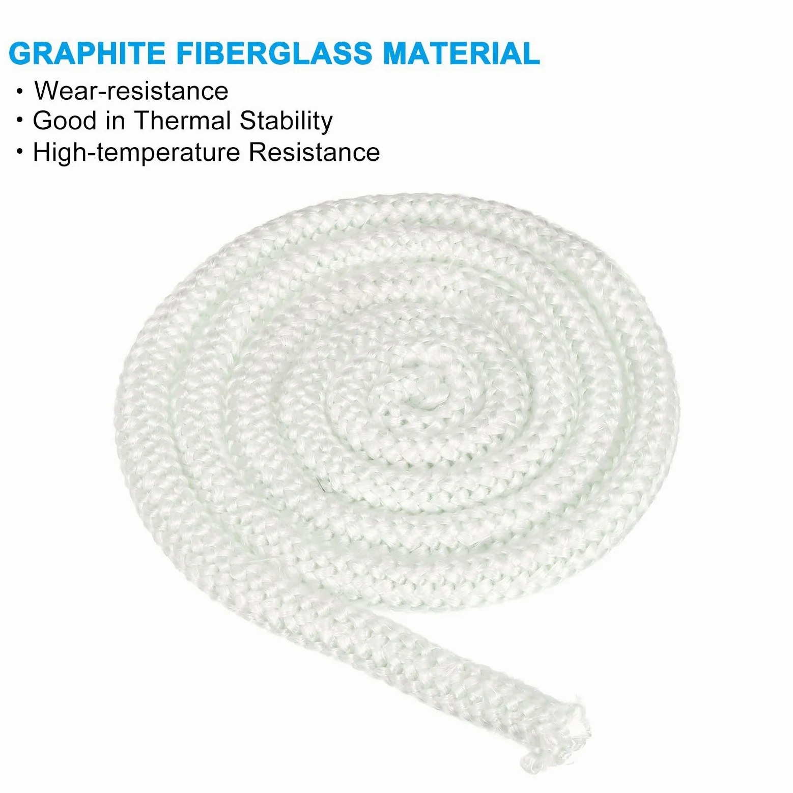 PATIKIL Guarnizione Per Stufa 16mm x 2.5 Metri, 2Pcs Cordone Rotondo In Fibre Di Vetro Resistente Ad Alte Temperature Per Stufe Porte Di Camini, Bianco