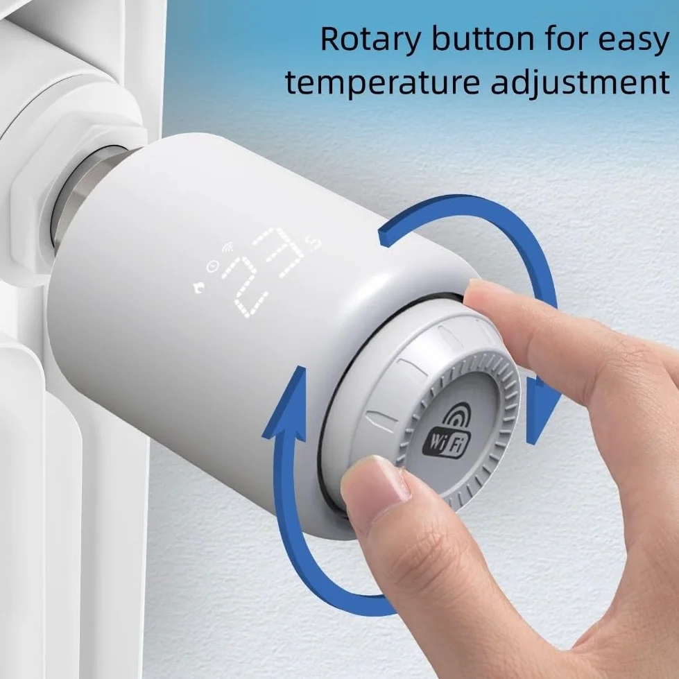 Valvola termostatica del radiatore WiFi, controllo vocale riscaldamento testa TRV con programma app, M30x15 Tuya