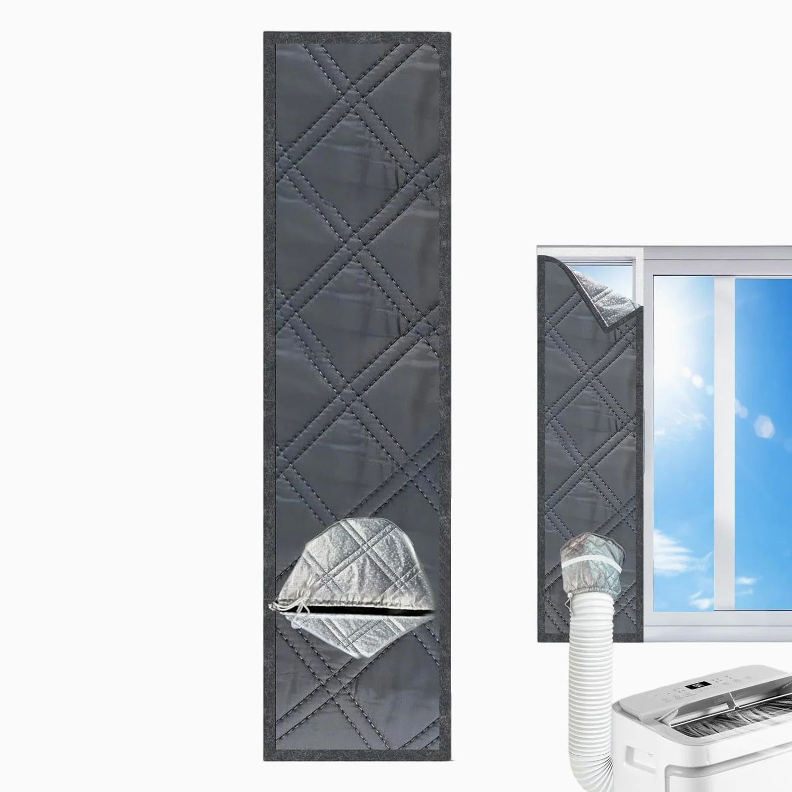 Guarnizione per Finestra Condizionatore Portatile Barriera Termoisolante | Kit di ventilazione finestra AC portatile per garage seminterrato appartamento camera da cucina casa interno