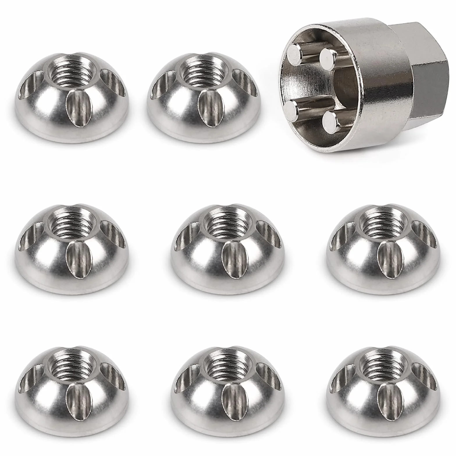 Dadi Antifurto M8 x 1,25 mm Dado di Sicurezza in Acciaio Inox 303 con Bussola