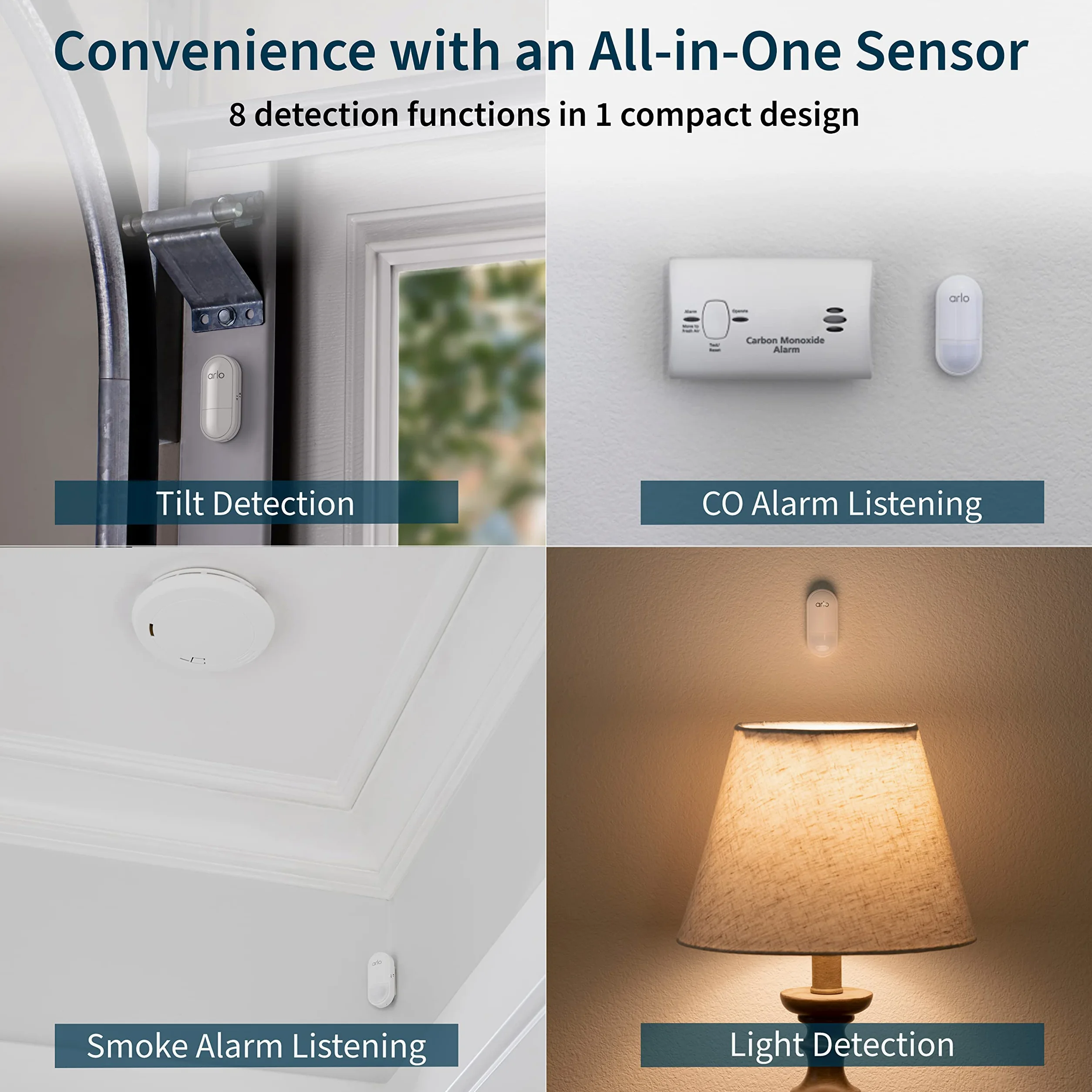 Arlo Sistema di sicurezza domestica, sistema di allarme con hub sensore tastiera cablata, 5 sensori 8 in 1 e cartello da cortile, nessun contratto richiesto, installazione fai da te, bianco, SS1501