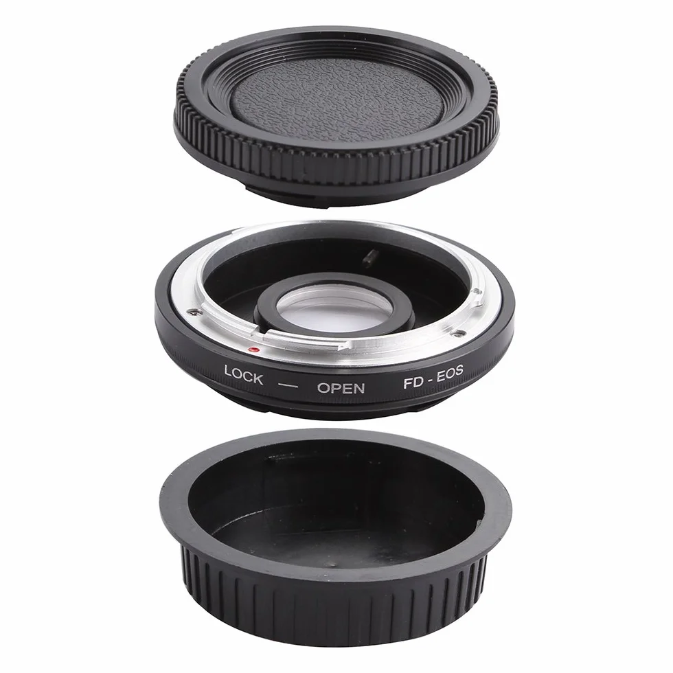 Fotga FD-EOS, adattatore per il montaggio dell’obiettivo con vetro, per Canon FD, FL, su EOS, EF, EF-S, 300D, 350D, 400D, 450D, 500D, 550D, 600D, 1000D, 1100D, 1200D, 750D, 760D Digital Rebels, T1i, XT, XTi, Xs, Xsi