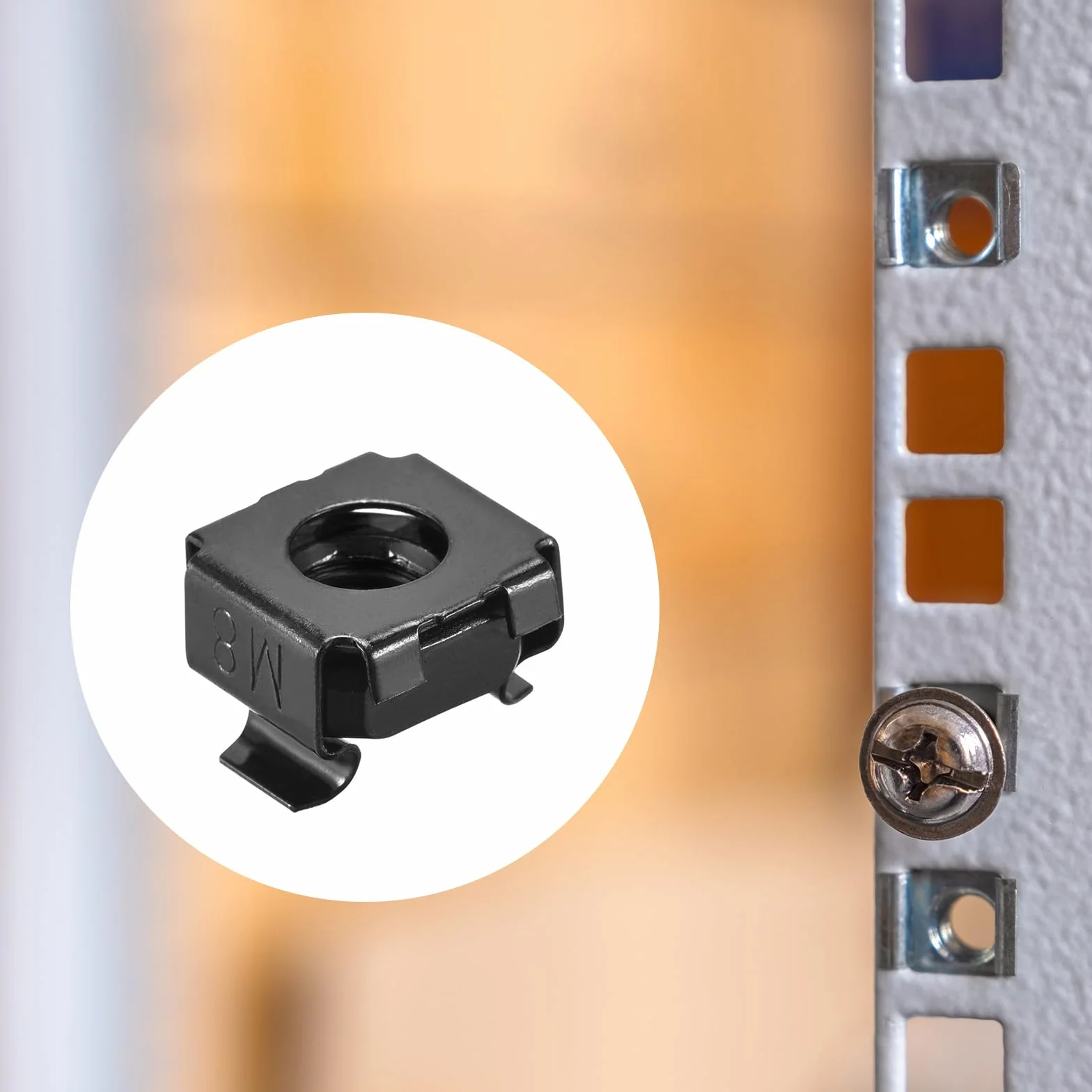 QUARKZMAN Dadi a Gabbia a Inserimento Rapido M8 x 1.25mm Acciaio Carbonio per Armadio Server 5pz