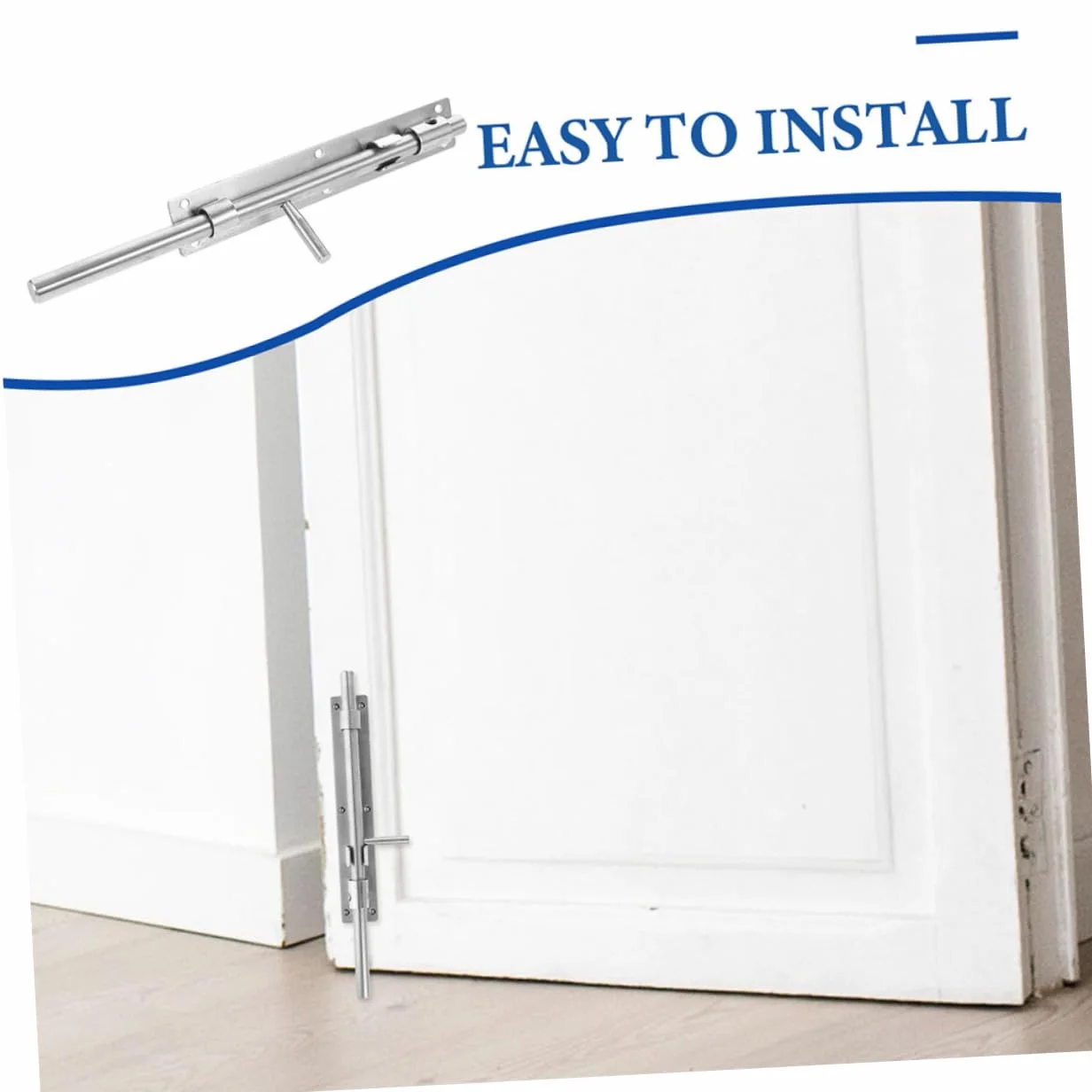 SHINEOFI 2 Pezzi Serratura Scorrimento Acciaio Inossidabile Chiavistello Sicurezza per Porte Resistente e Facile da Usare per Finestrini e Recinzioni