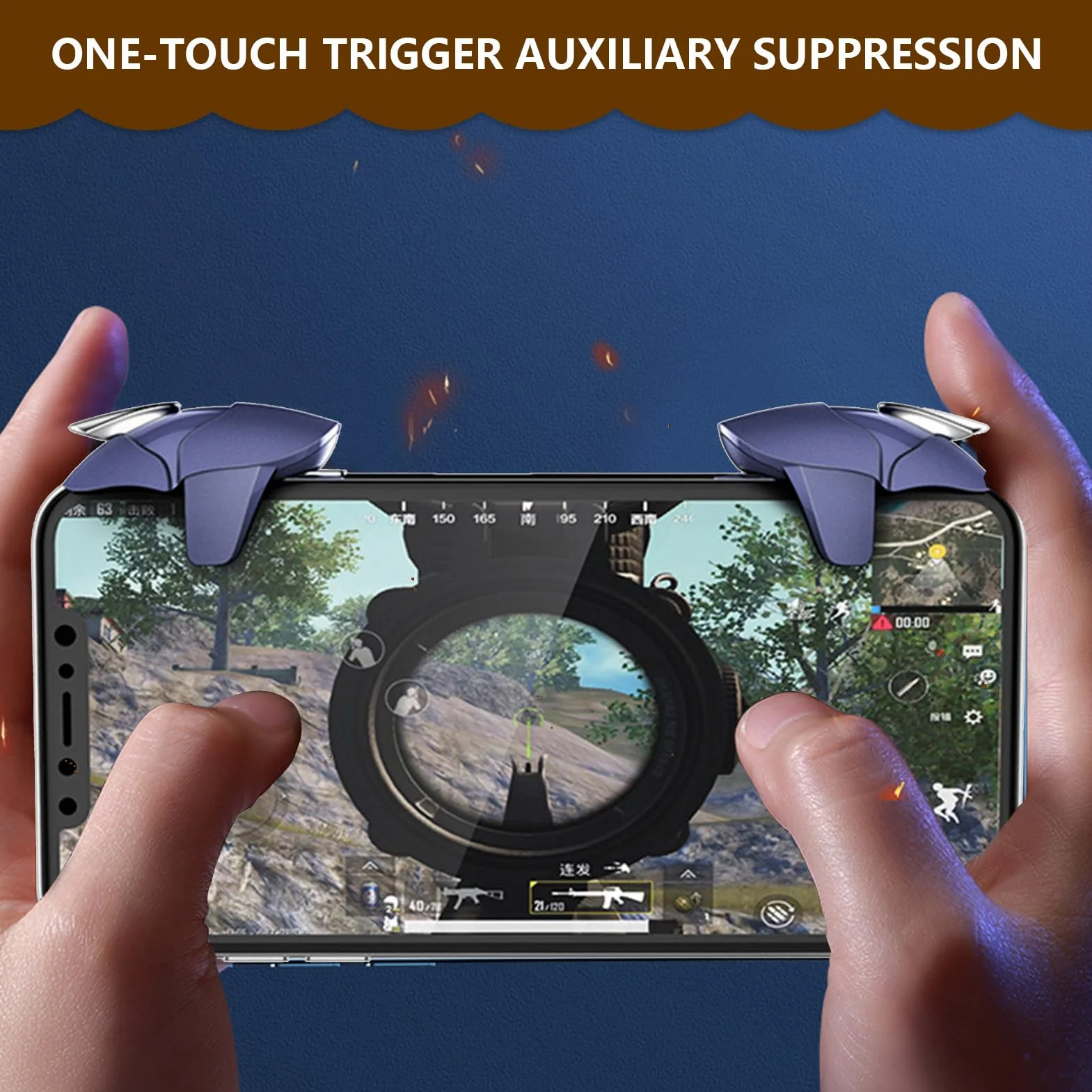Triggers 6 Dita Joystick Controller, Dita Trigger di Gioco Mobile per PUBG Joystick Grilletti L1R1 L2R2 Rapid-Fire Tiro Veloce Progameplays Phone Triggers Controller Pulsante Meccanico Fisico (C)