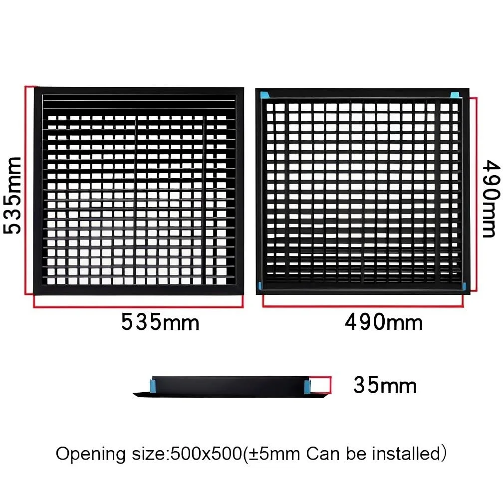 Griglia di ventilazione a parete in ABS | Nero 8 dimensioni Scenario di utilizzo: armadio, guardaroba, scarpe, cucina, bagno(500x500mm)