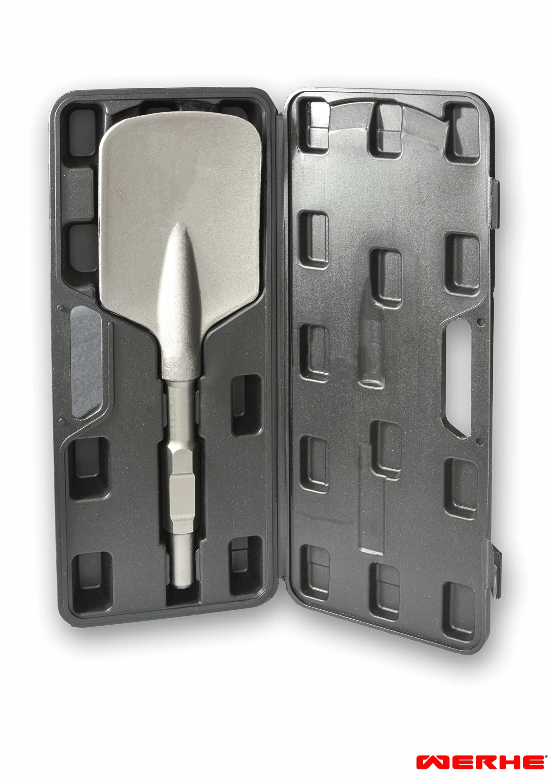 WERHE Professional pala scalpello SDS esadecimale 135 x 410 mm asta esagonale 30 mm do martella demolizione w plastikowym etui