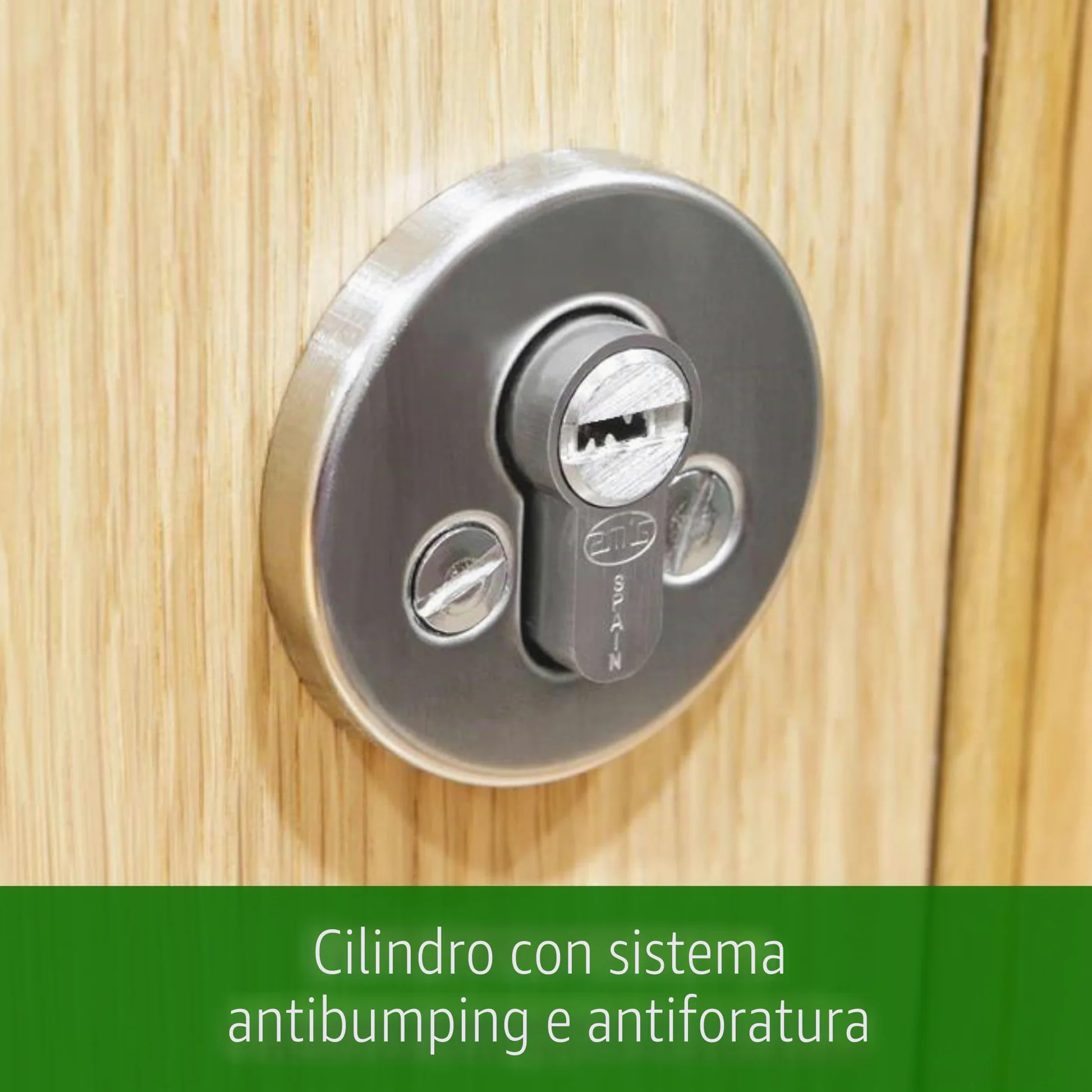 Amig - Cilindro di Sicurezza | Serratura Anti-Pick e Anti-Urto | 5 Chiavi Incluse | Anti-Bumping e Antigrimaldello | Acciaio Inox | Per Porte in Legno, Argento Opaco, 80 (35-45 mm)