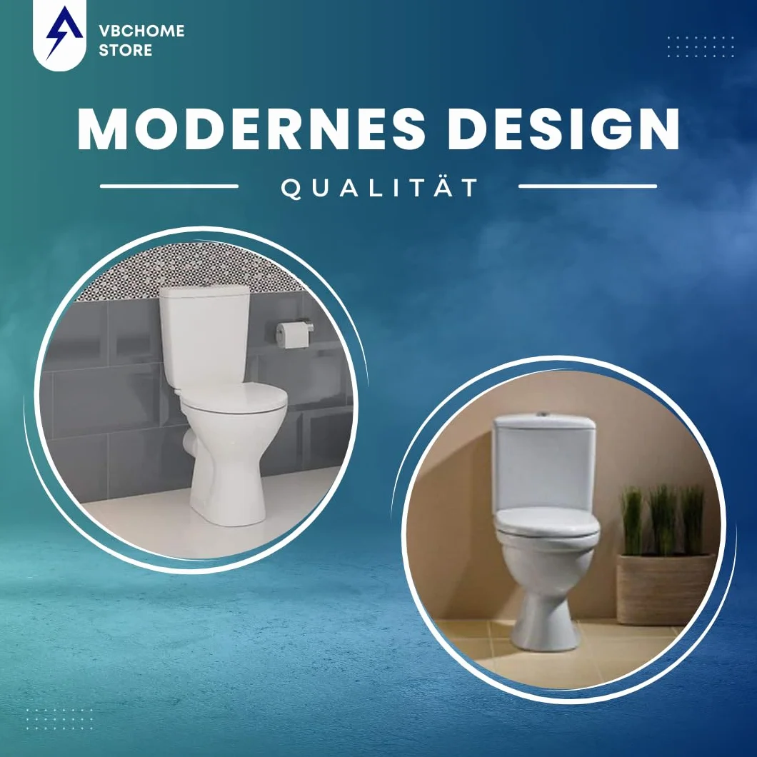 Merida ceramica WC set design con cassetta sedile polipropilene uscita acqua orizzontale