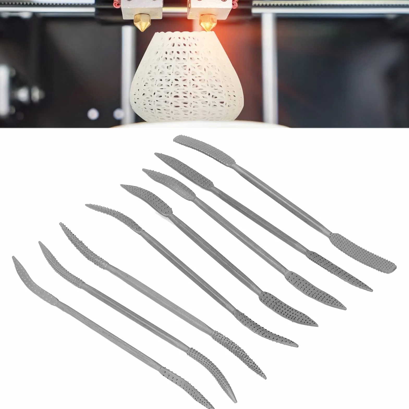 Tyenaza Set di 8 Raspe a estremità Doppia, 200mm Lime e Raspe per Legno, Lima per Intaglio del Legno Raspa File in Lega d'Acciaio per Intaglio del Legno, Lucidatura