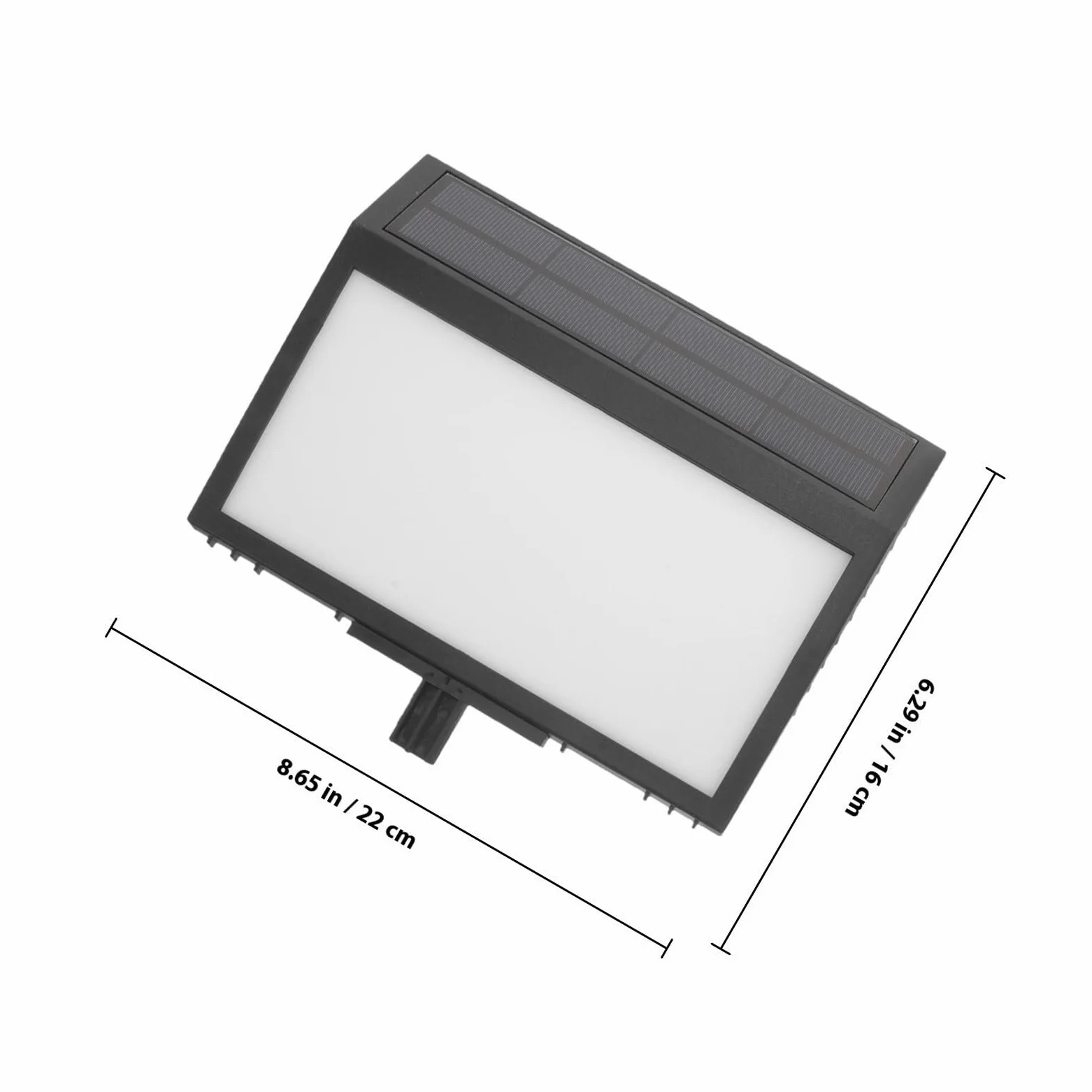 Lampada Solare LED per Numero Civico Esterno Controllo Sensore di Luce in Plastica Nera per Illuminazione ad Alta Luminosità