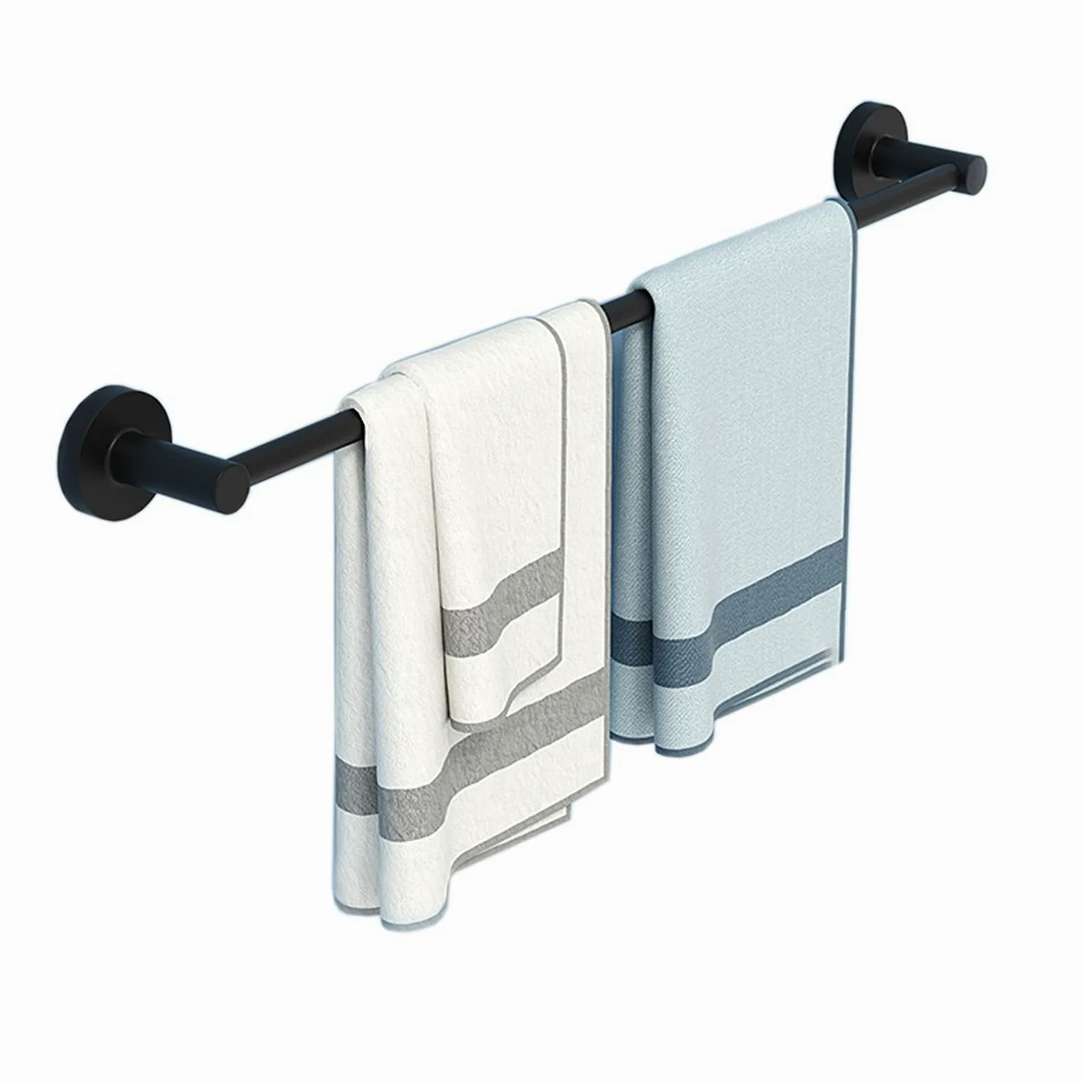 SUS304 Portasciugamani in Acciaio Inossidabile ， Portasciugamani a Parete Portasciugamani per Portasciugamani da Bagno Mensola Porta Asciugamani Nero Opaco (Dimensioni : 80cm)