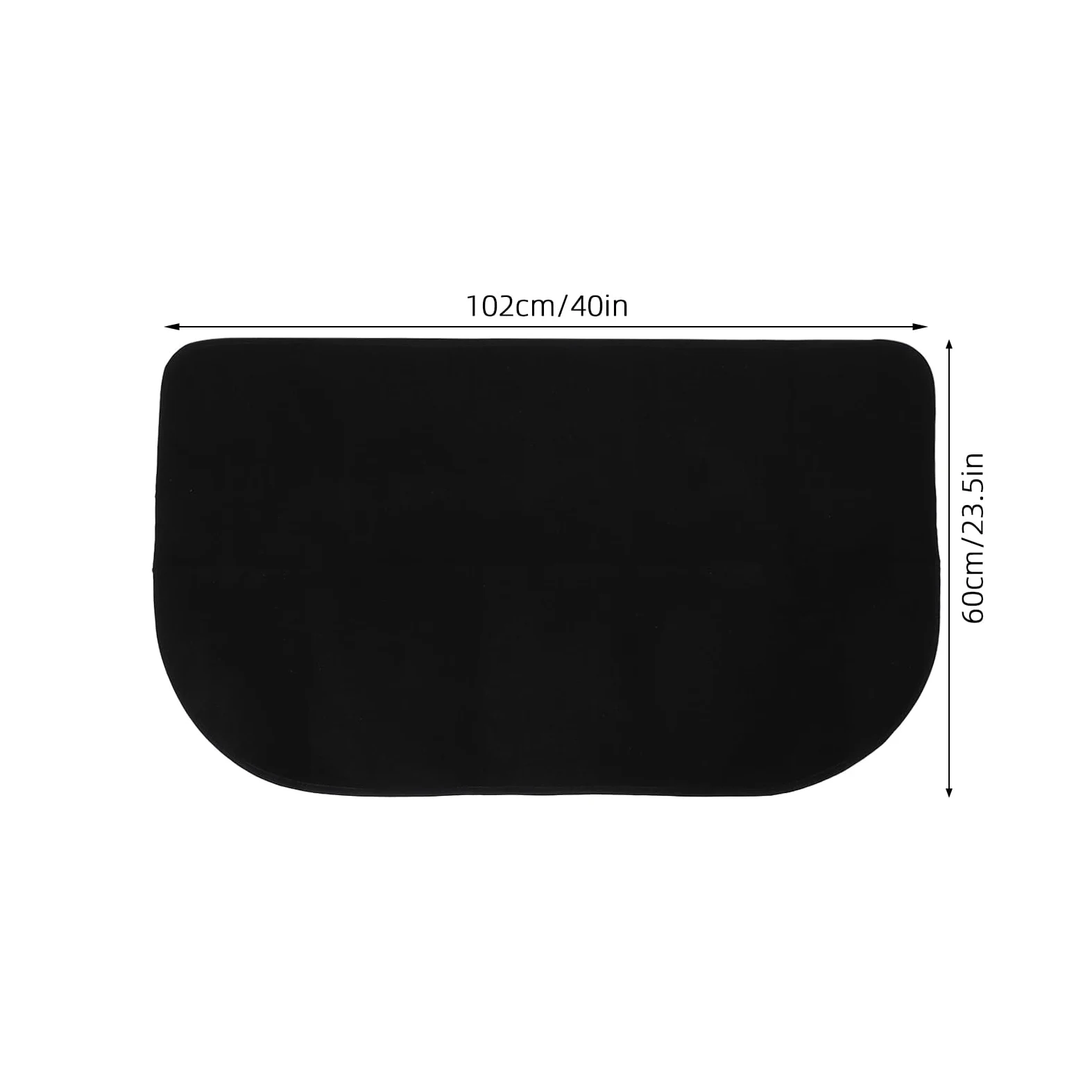 HOMSFOU Tappeto Focolare Ignifugo Mezza Forma in Poliestere e Pvc Nero, Resistente al Fuoco e All'usura, per Interni ed Esterni, Protezione Sicura del Pavimento