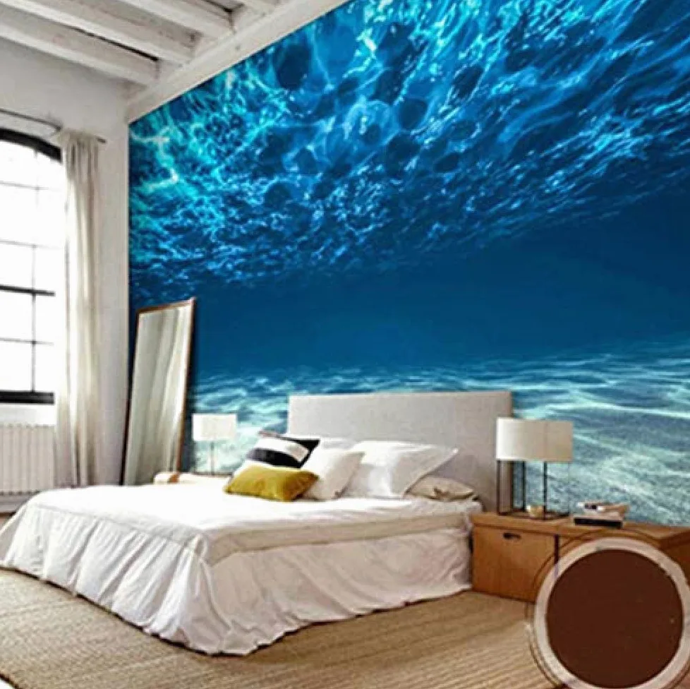 Carta Da Parati Fotografica 3D Paesaggio Di Mare Profondo Grande Murale Decorazione Della Parete Soggiorno Carta Da Parati Fotomurali Moderna Cucina Colla Camera Da Letto-350cm×256cm