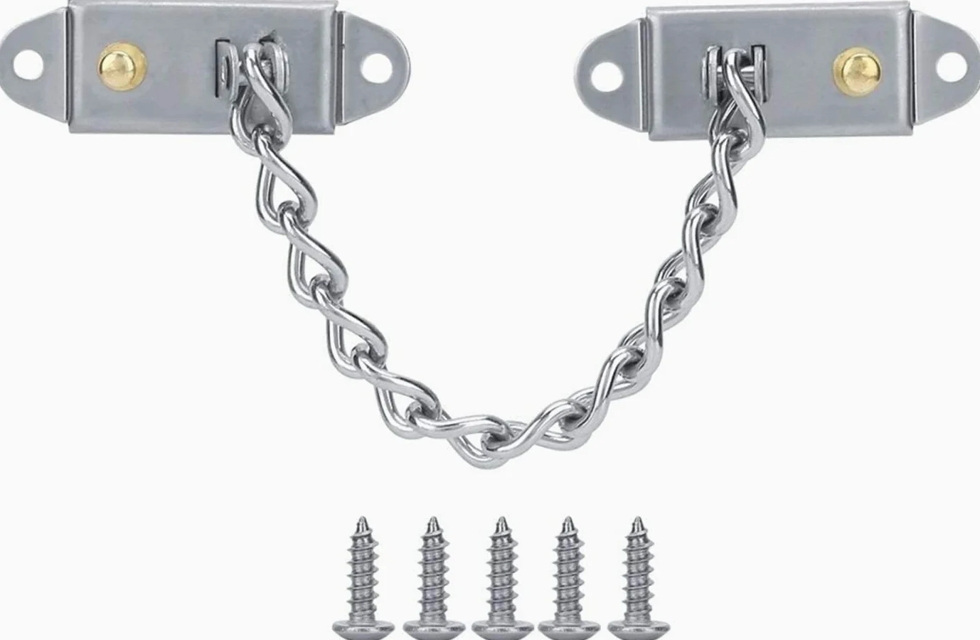 Lucchetto A Catena for Porta In Acciaio Inossidabile | Argento: for porte di casa, hotel e ufficio