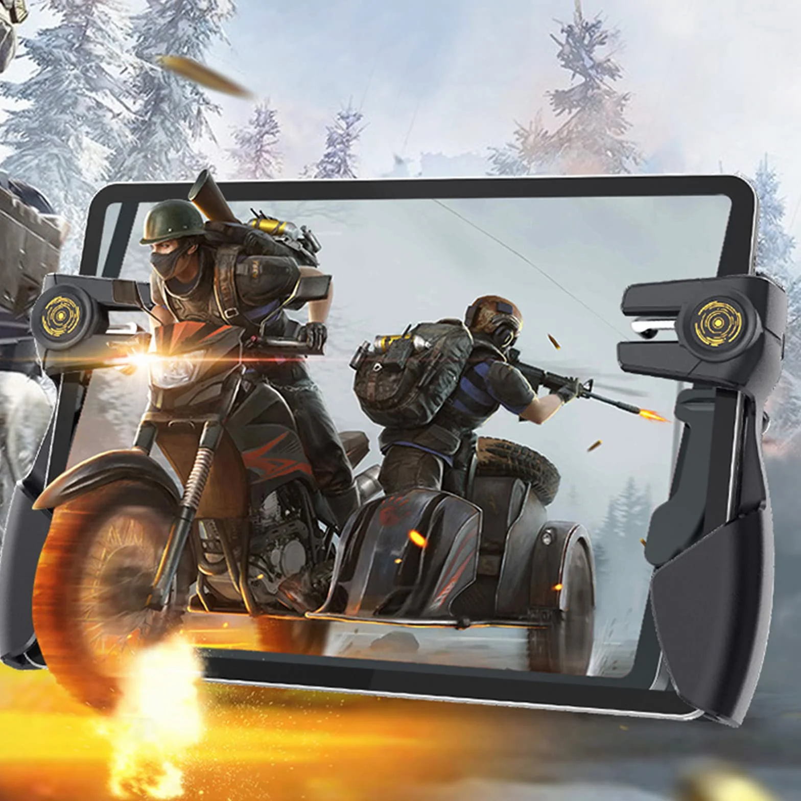 HUAYUWA Tablet Gioco Joystick Trigger Maniglia 6 Finger L1R1 Shooter Fire Mira Pulsante Controller Adatto per iPad Android Tablet PUBG Accessori Gioco