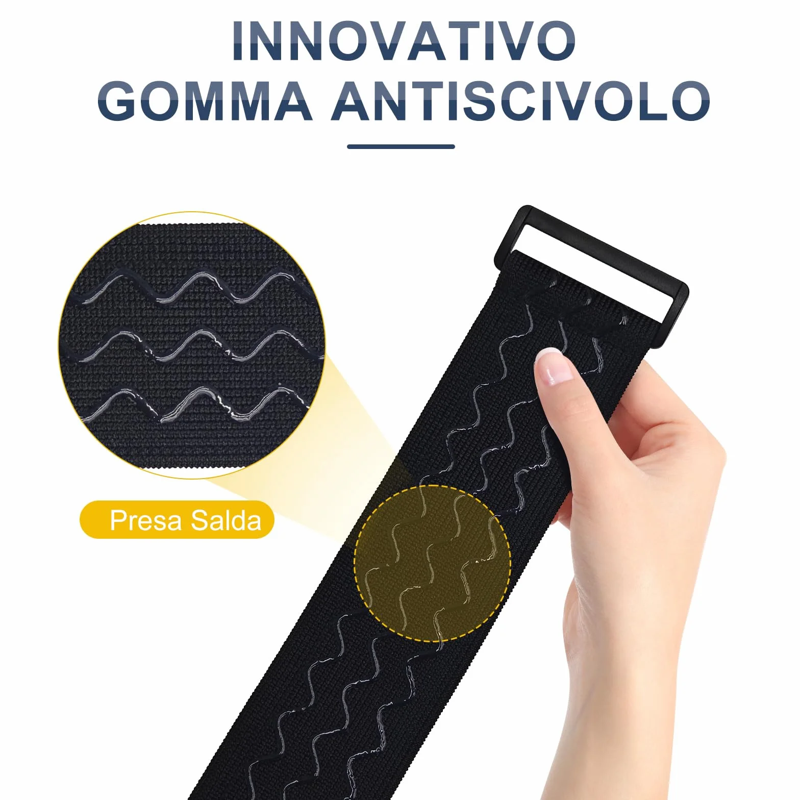 Cinghie Elastiche Antiscivolo 3 Misure 61/46/30cm x 5cm per Bicicletta Protezioni Pantaloni Bagagli