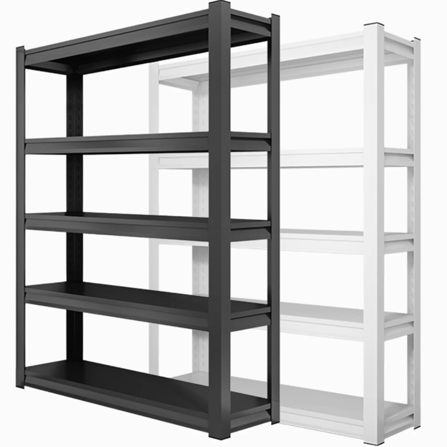 Scaffale in metallo resistente a 5 ripiani, regolabile, per garage, cantina e magazzino, 182,9 x 149,9 x 40,6 cm (altezza x larghezza x profondità), facile da montare, mensole nere durevoli