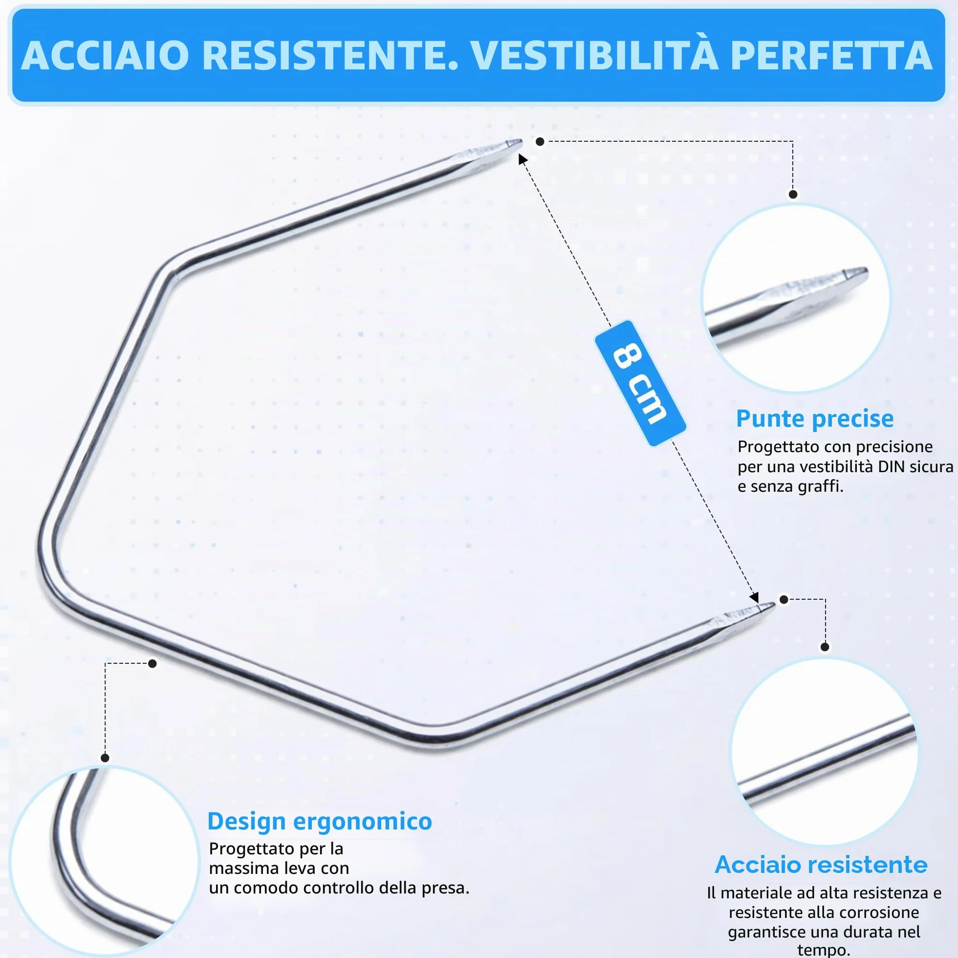 Auto Radio Rimozione Key DIN Chiavi di Sblocco per Auto/Automobile/Car Unità lettore CD Pins | Pin Universale Stereo CD40 Strumenti (2 Pezzi)